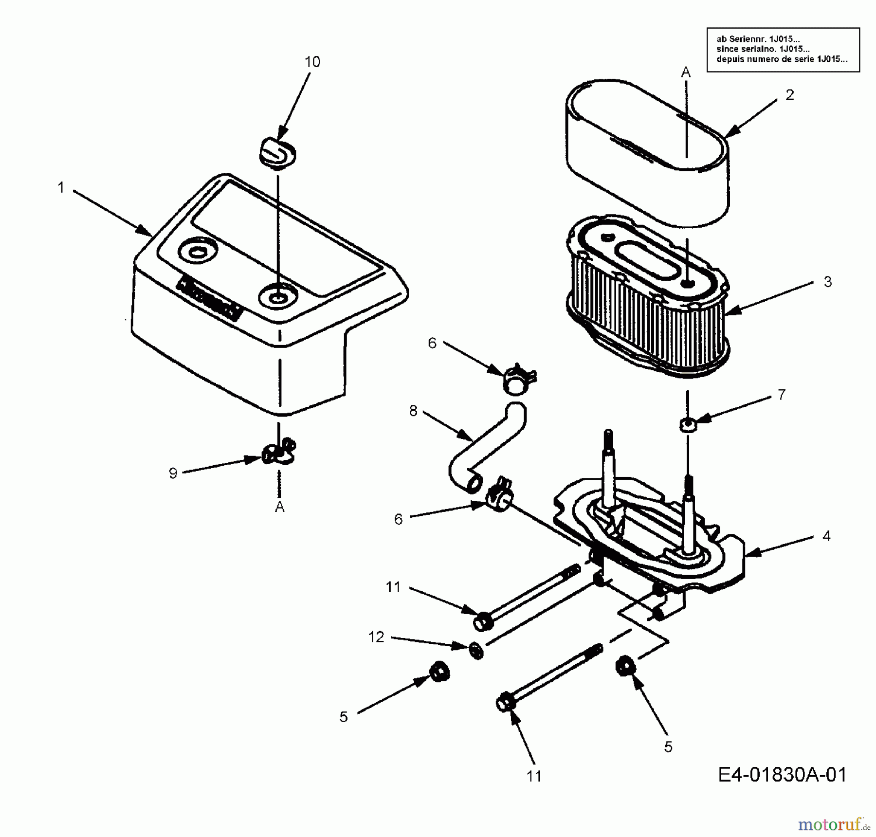 Cub Cadet Zero Turn RZT 50 17AA5D7P603 (2006) Luftfilter