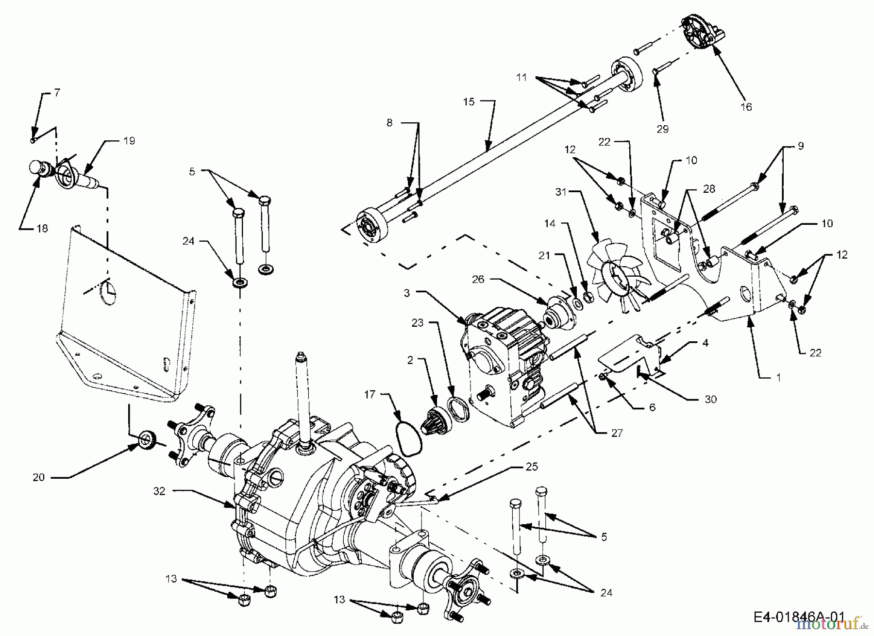  Cub Cadet Rasentraktoren HDS 2205 13A-2D7-403  (2006) Getriebe, Hydrostat