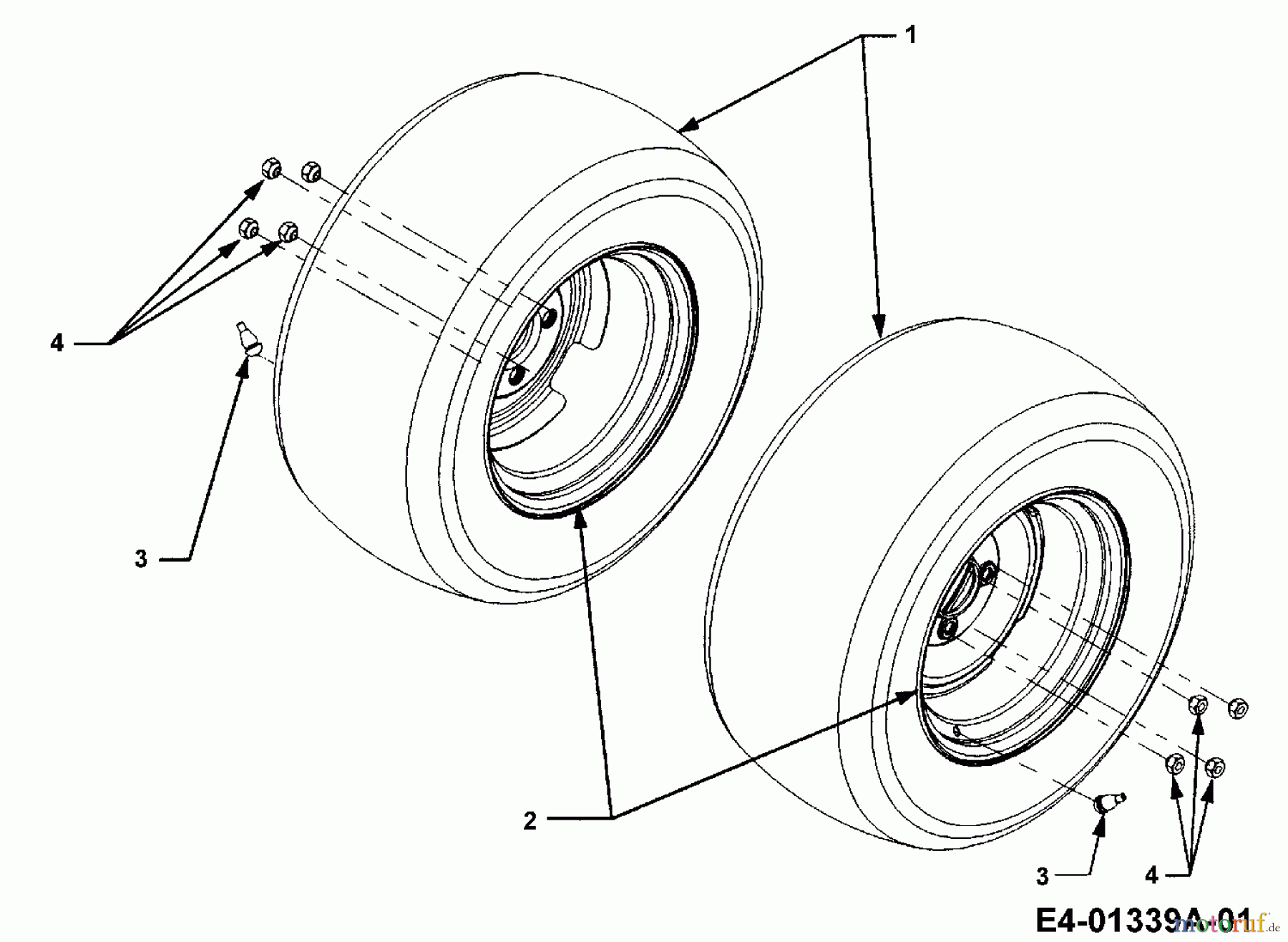  Cub Cadet Gartentraktoren HDS 3235 14B-692-603  (2005) Räder hinten 24x11