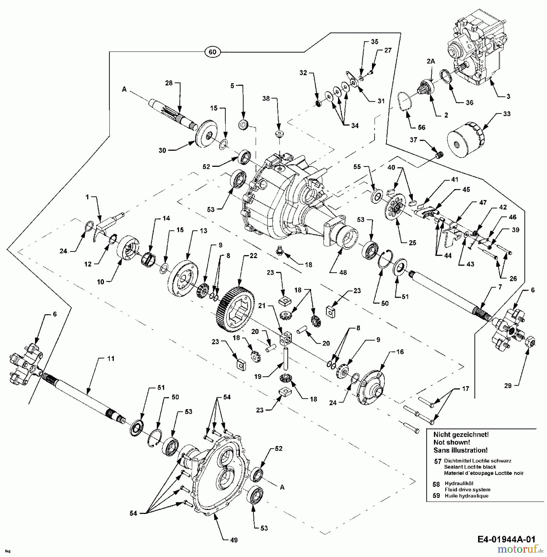 Cub Cadet Gartentraktoren HDS 3235 14A-672-603 (2003) Differential, Getriebe