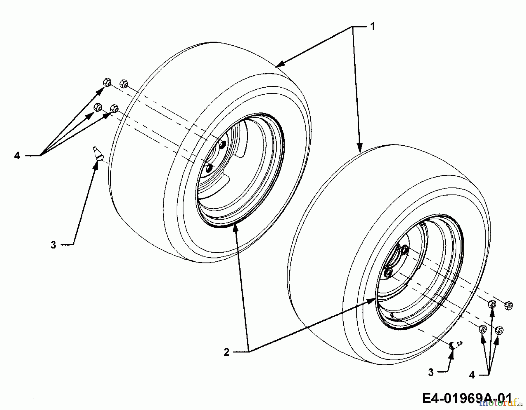 Cub Cadet Gartentraktoren HDS 3235 14A-672-603 (2003) Räder hinten