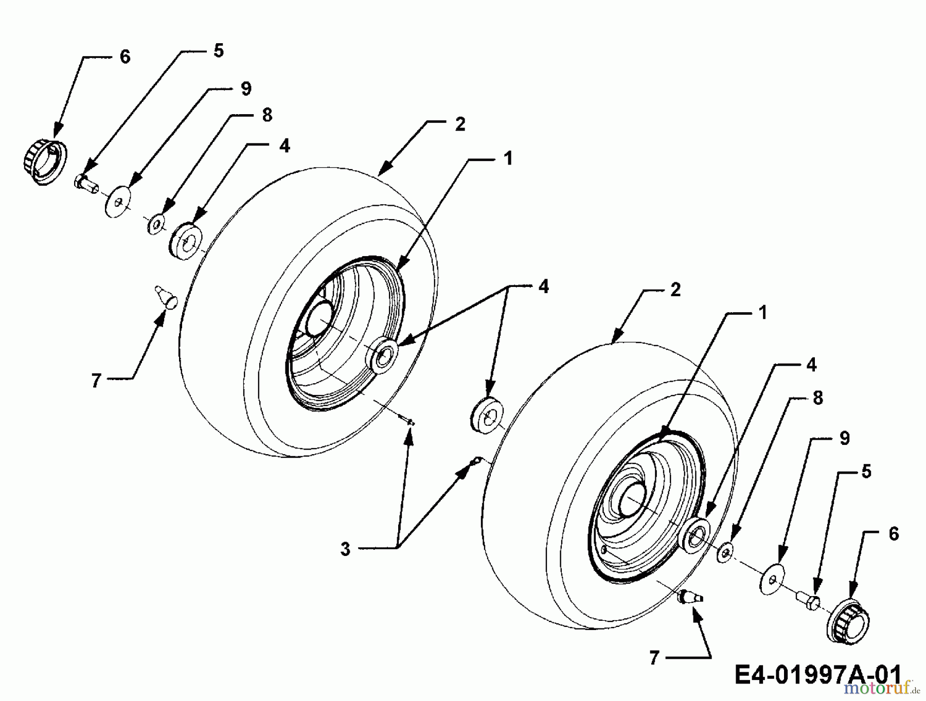 Cub Cadet Gartentraktoren HDS 3235 14A-676-100 (1998) Räder vorne 16x7.5