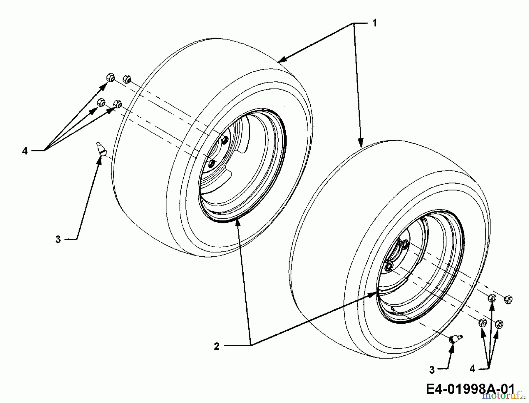 Cub Cadet Gartentraktoren HDS 3235 14A-676-100 (1998) Räder hinten 24x10.5