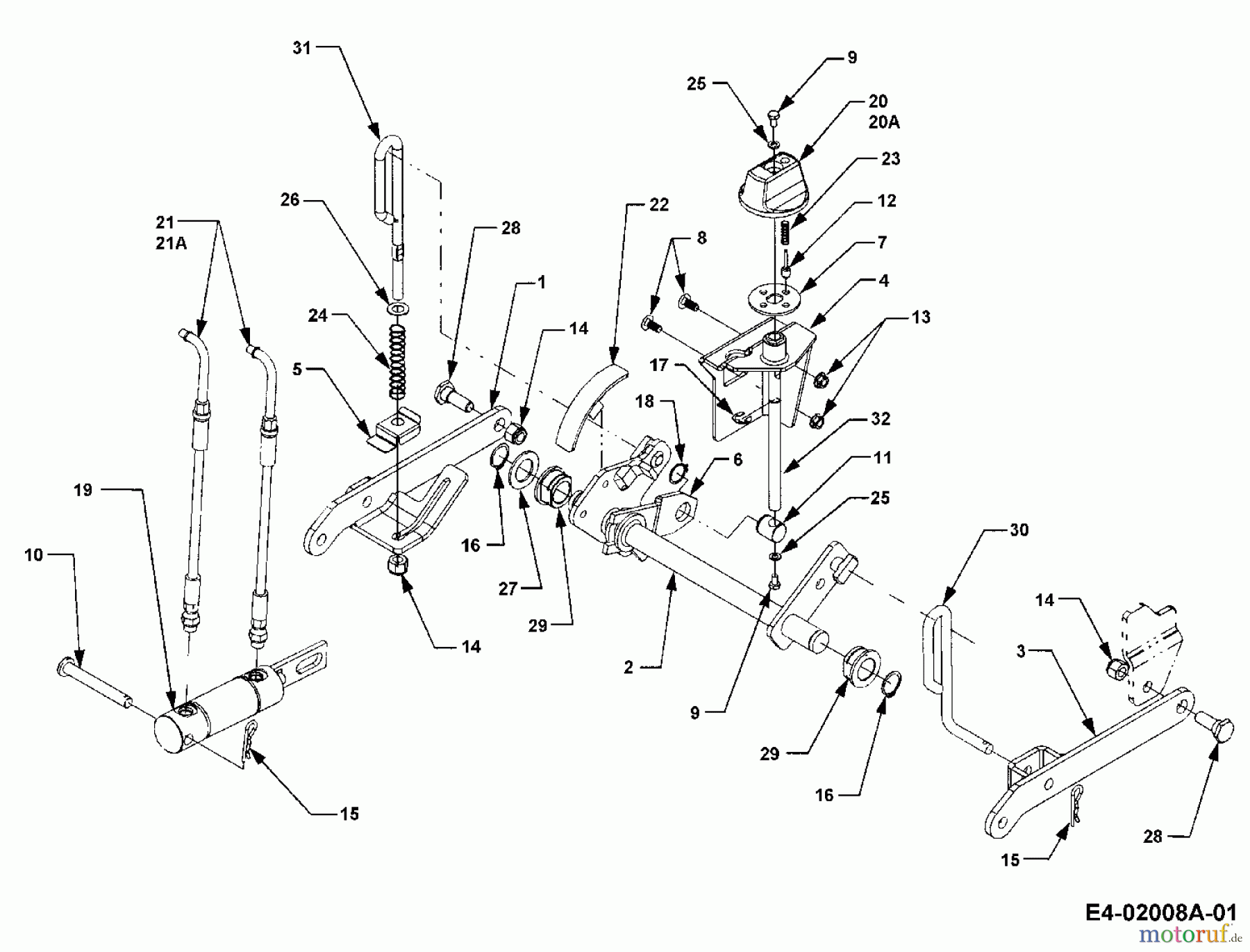  Cub Cadet Gartentraktoren HDS 3200 14A-652-603  (2002) Mähwerksaushebung