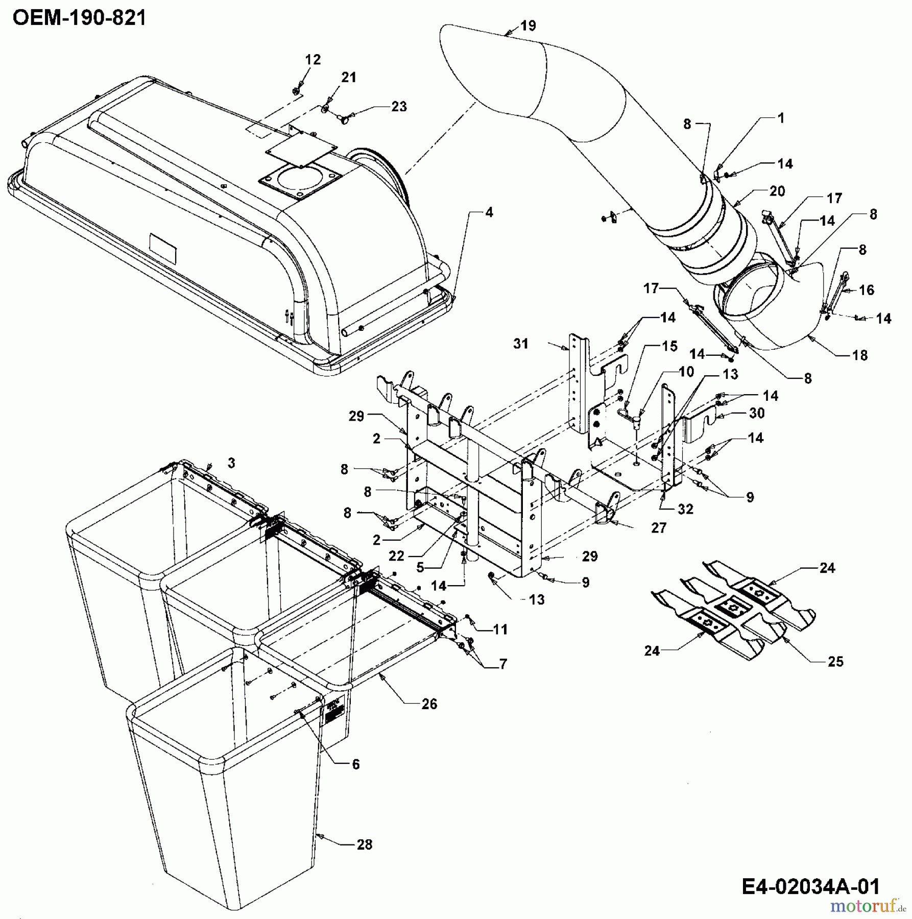 MTD Zubehör Zubehör Garten- und Rasentraktoren Grasfangvorrichtung für 800 Serie (RT-99) mit Mähwerk H (46