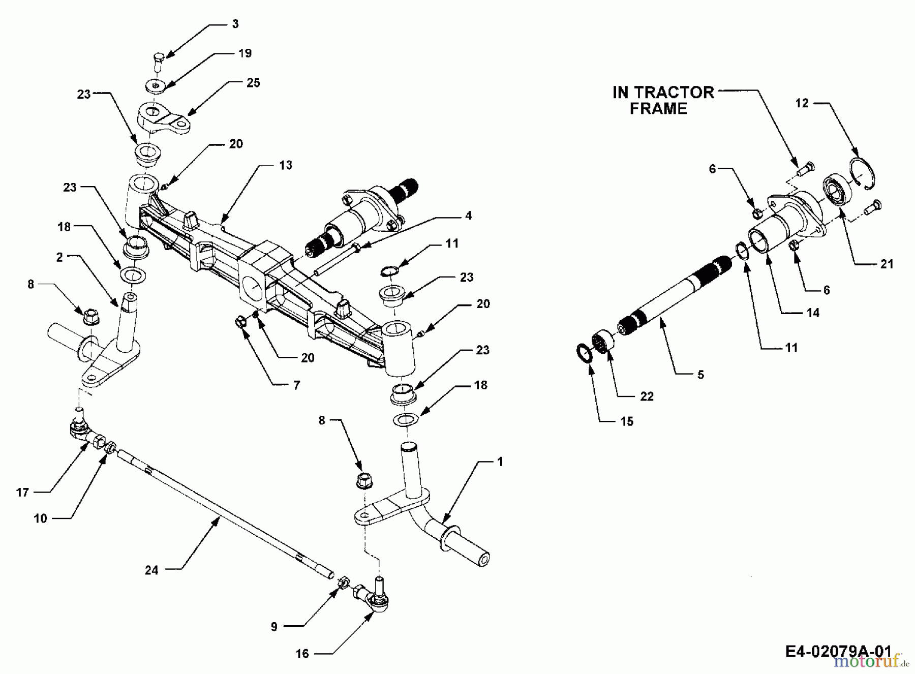  Cub Cadet Gartentraktoren HDS 3186 14A-668-603  (1999) Vorderachse