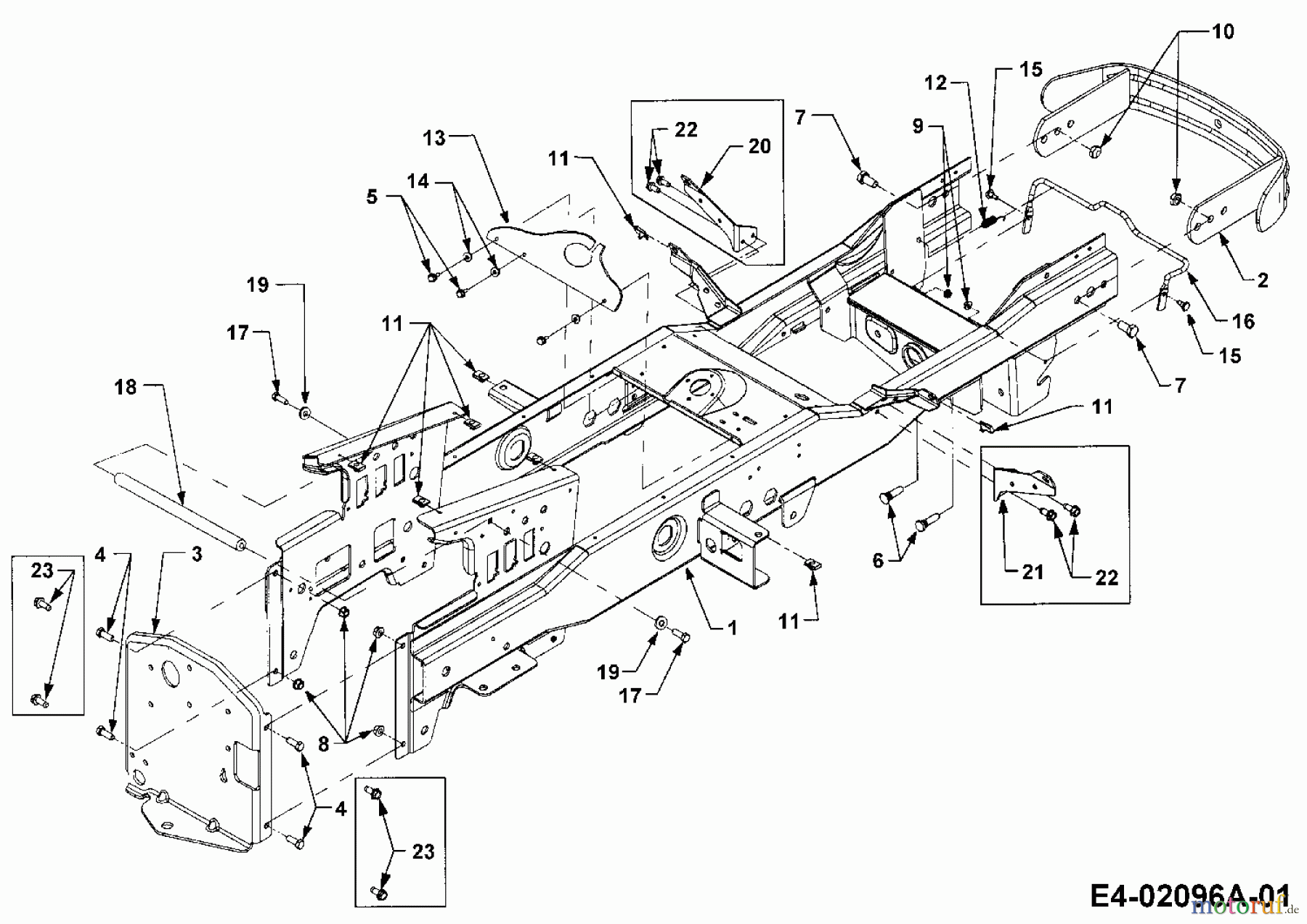 Cub Cadet Gartentraktoren HDS 3186 14A-668-603 (1999) Rahmen
