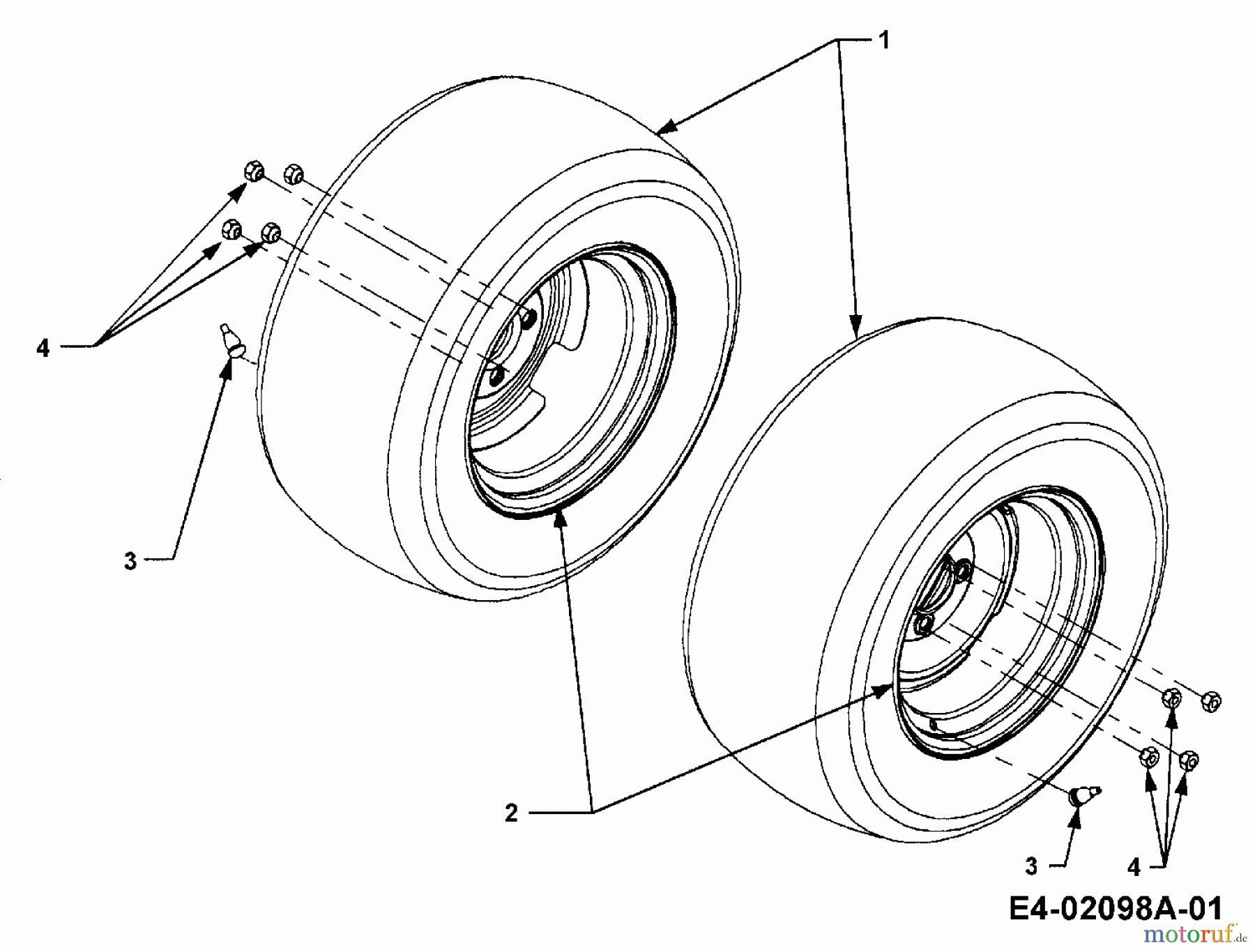 Cub Cadet Gartentraktoren HDS 3186 14A-668-603 (1999) Räder hinten