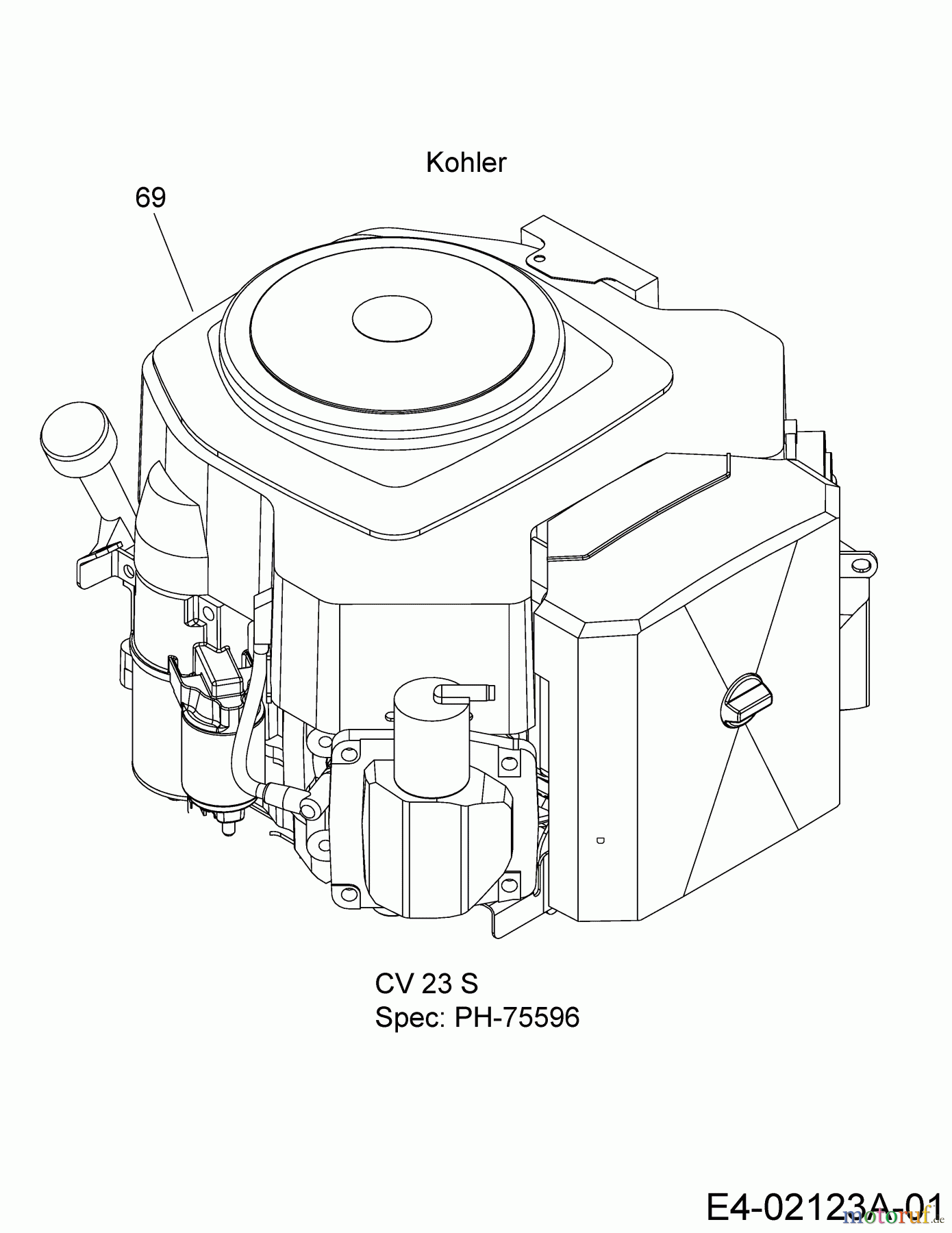  Cub Cadet Gartentraktoren GT 1223 14AB13CP603  (2007) Motor Kohler