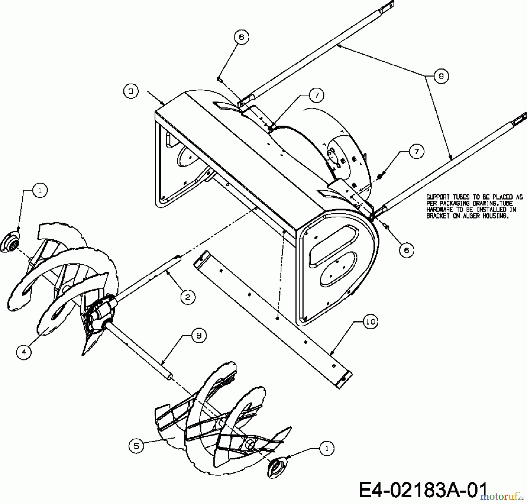 Yard-Man Schneefräsen YM 8413 DE 31AE9P3I801R (2007) Fräsgehäuse