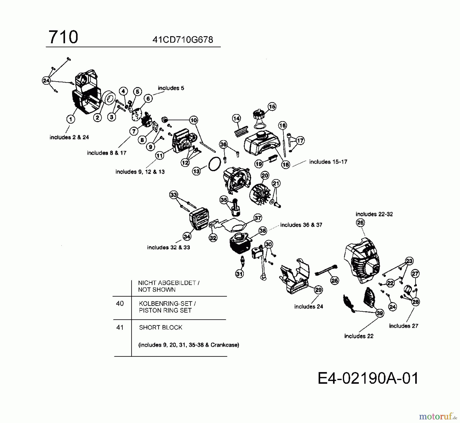  MTD Motorsensen 710 AST 41CD710G678  (2008) Motor