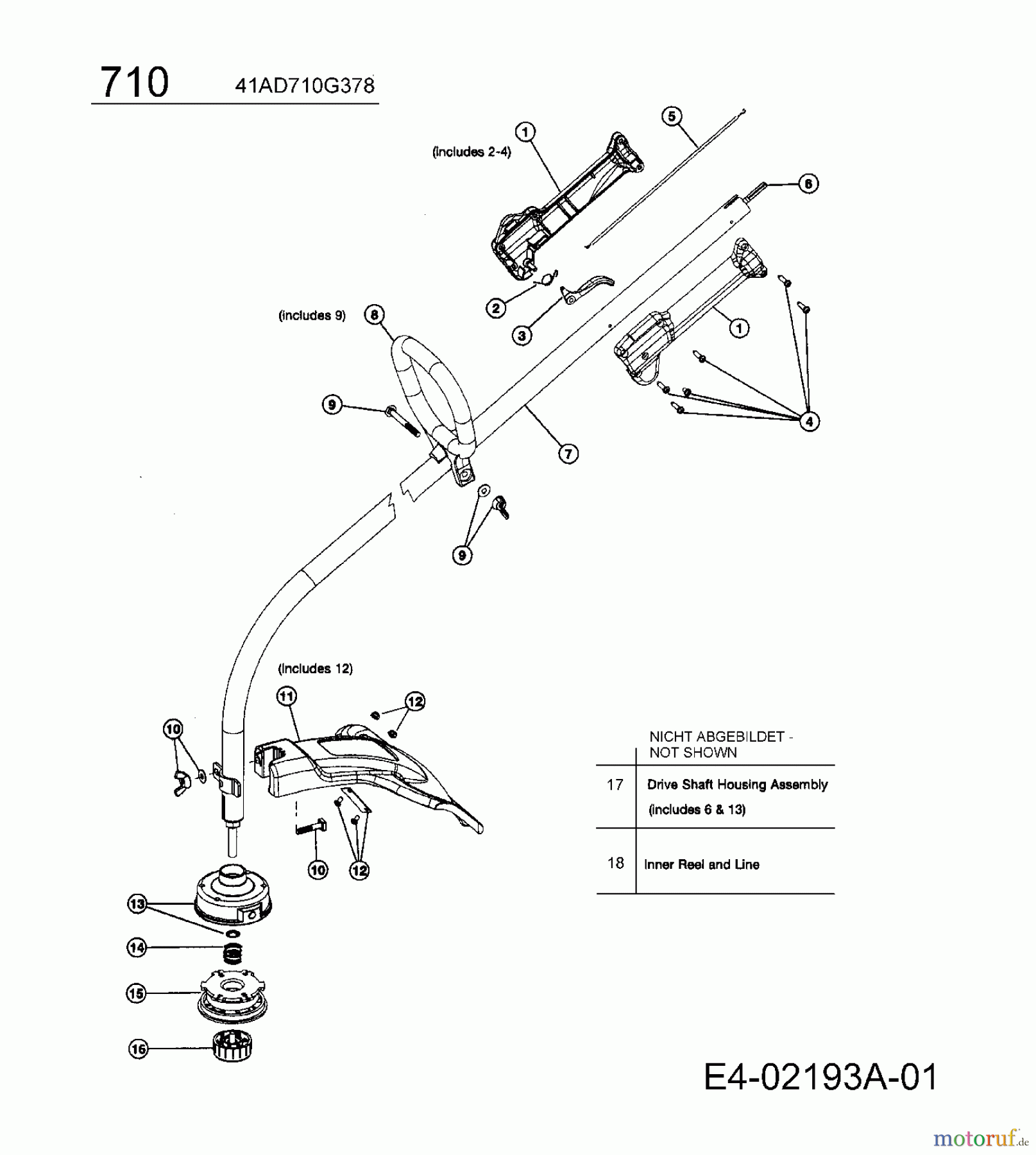 MTD Motorsensen 710 AST 41AD710G378 (2008) Grundgerät