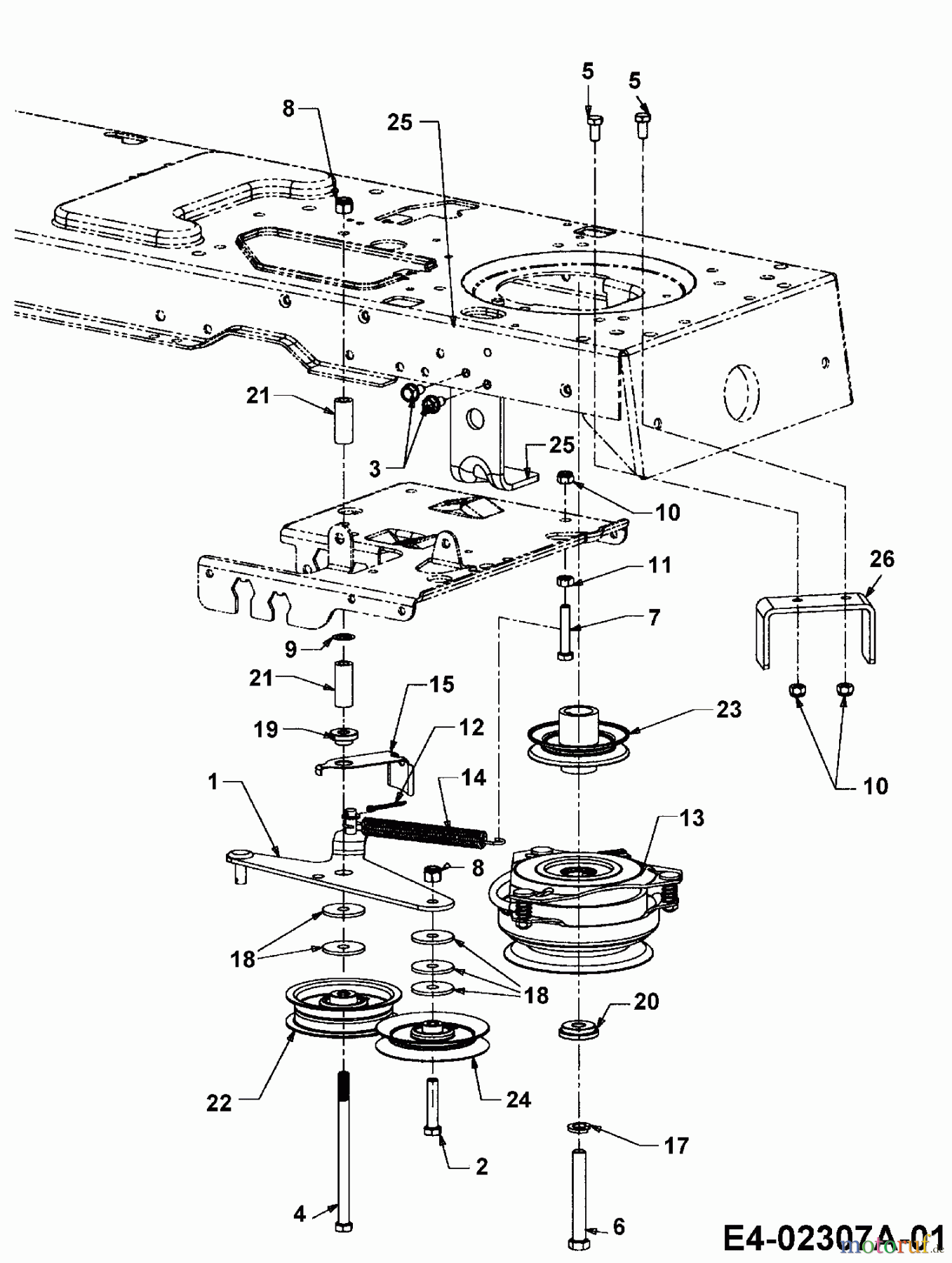  Cub Cadet Rasentraktoren CC 1527 13AK11CG603  (2004) Elektromagnetkupplung, Motorkeilriemenscheibe