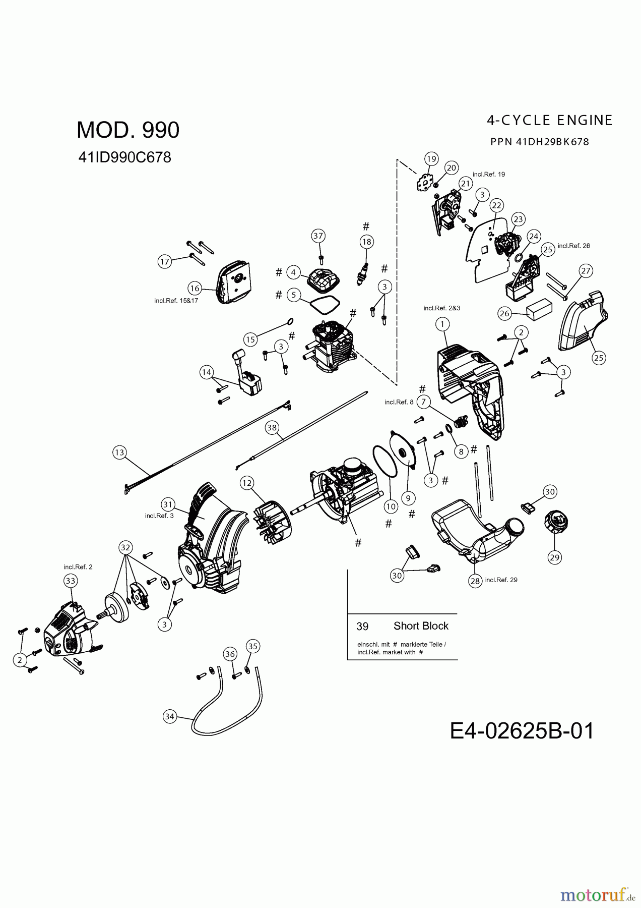  MTD Motorsensen 990 41ID990C678  (2011) Motor ab 17.05.2011