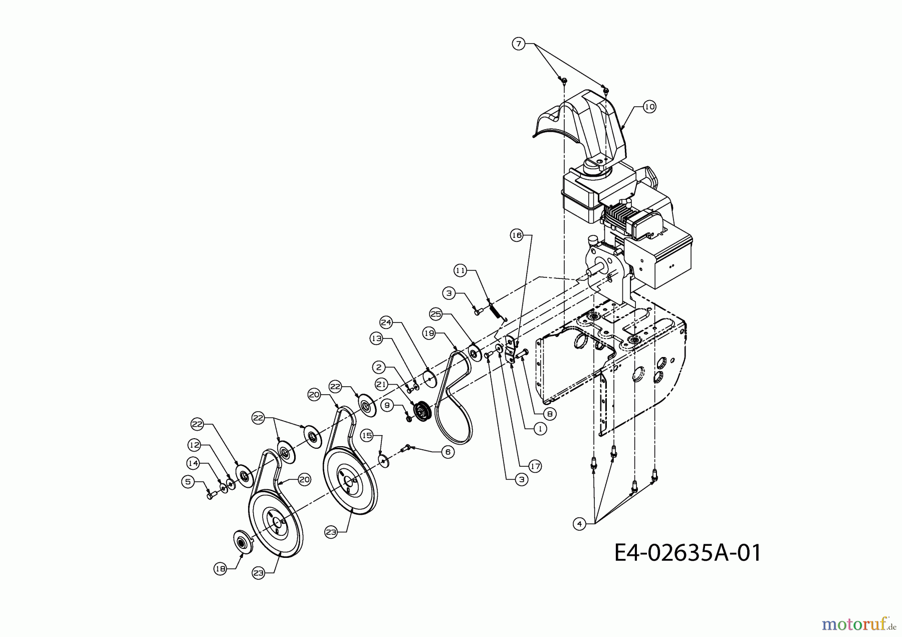 Yard-Man Schneefräsen E 5 E 3 G 31AE5E3G643 (2001) Fräsantrieb