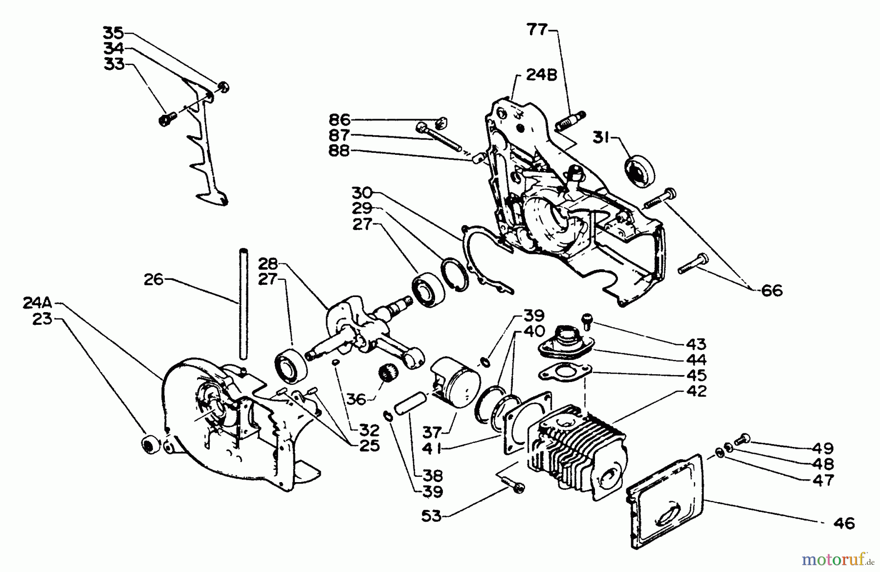 Echo Sägen, Kettensägen CS-440EVL - Echo Chainsaw Engine, Crankcase