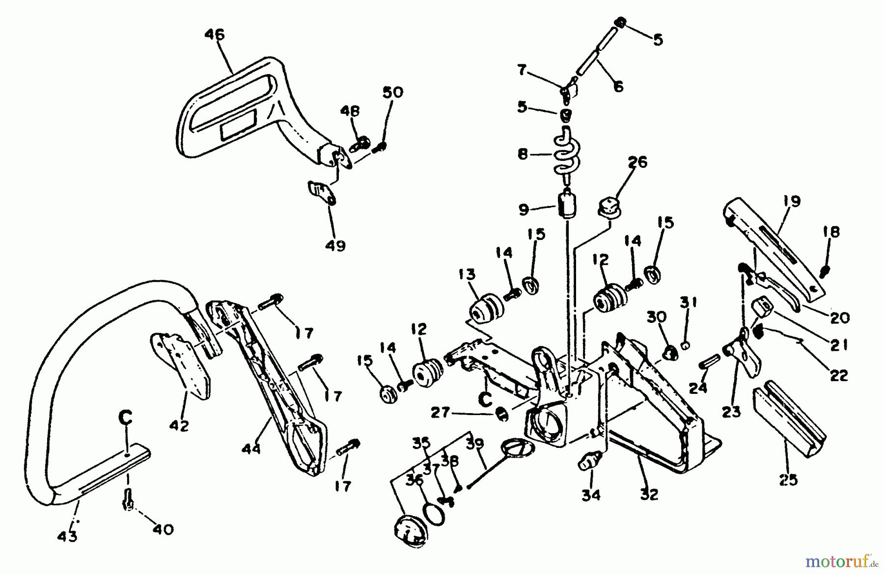 Echo Sägen, Kettensägen CS-4500 - Echo Chainsaw Handles, Fuel System