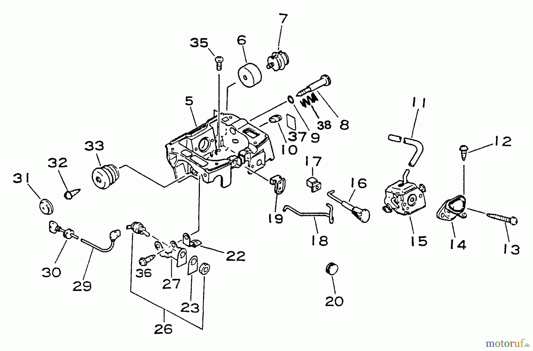 Echo Sägen, Kettensägen CS-4600 - Echo Chainsaw, S/N: 001001 - 027191 Intake, Exhaust