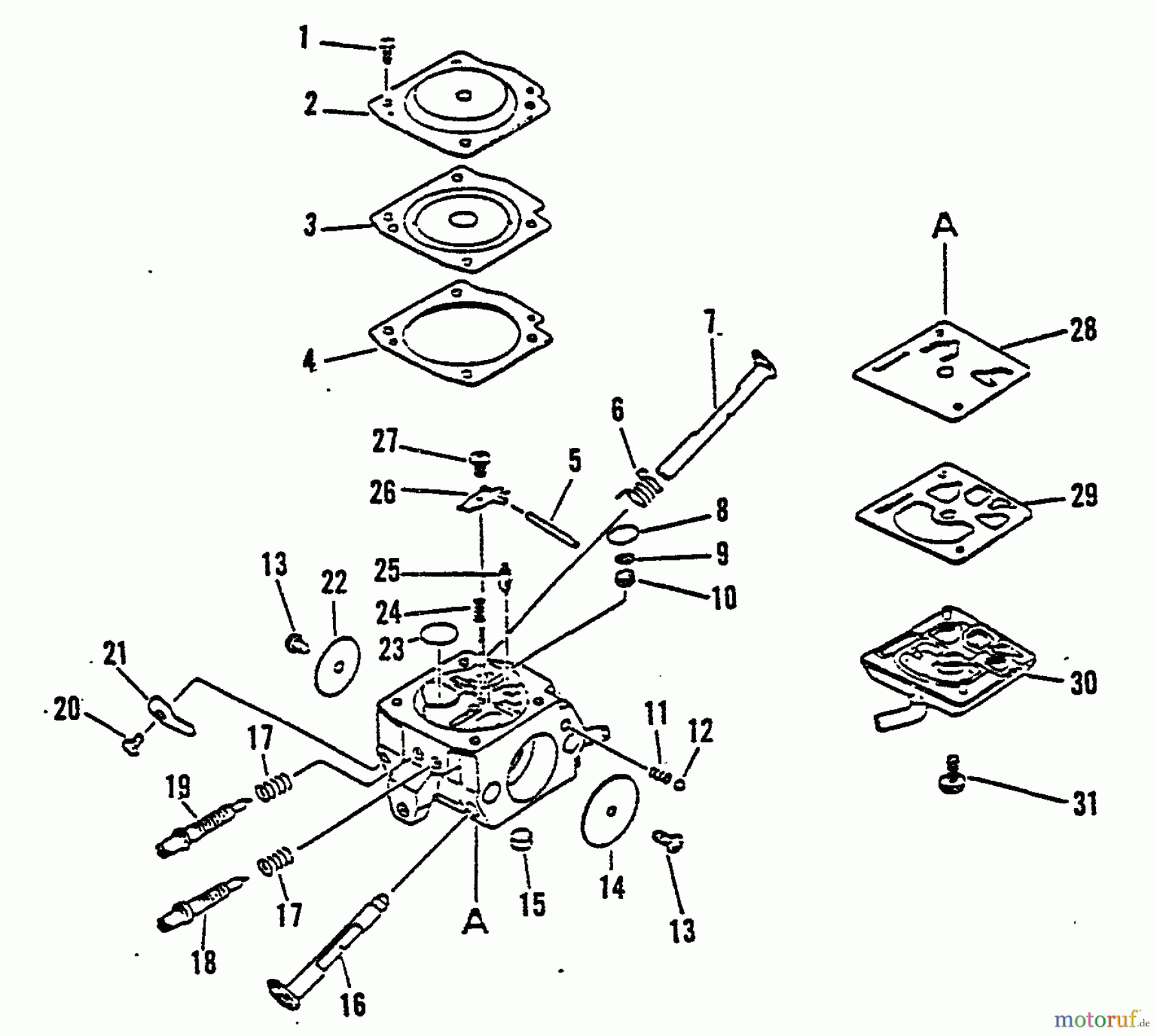 Echo Sägen, Kettensägen CS-4600 - Echo Chainsaw, S/N: 0033241 - 999999 Carburetor