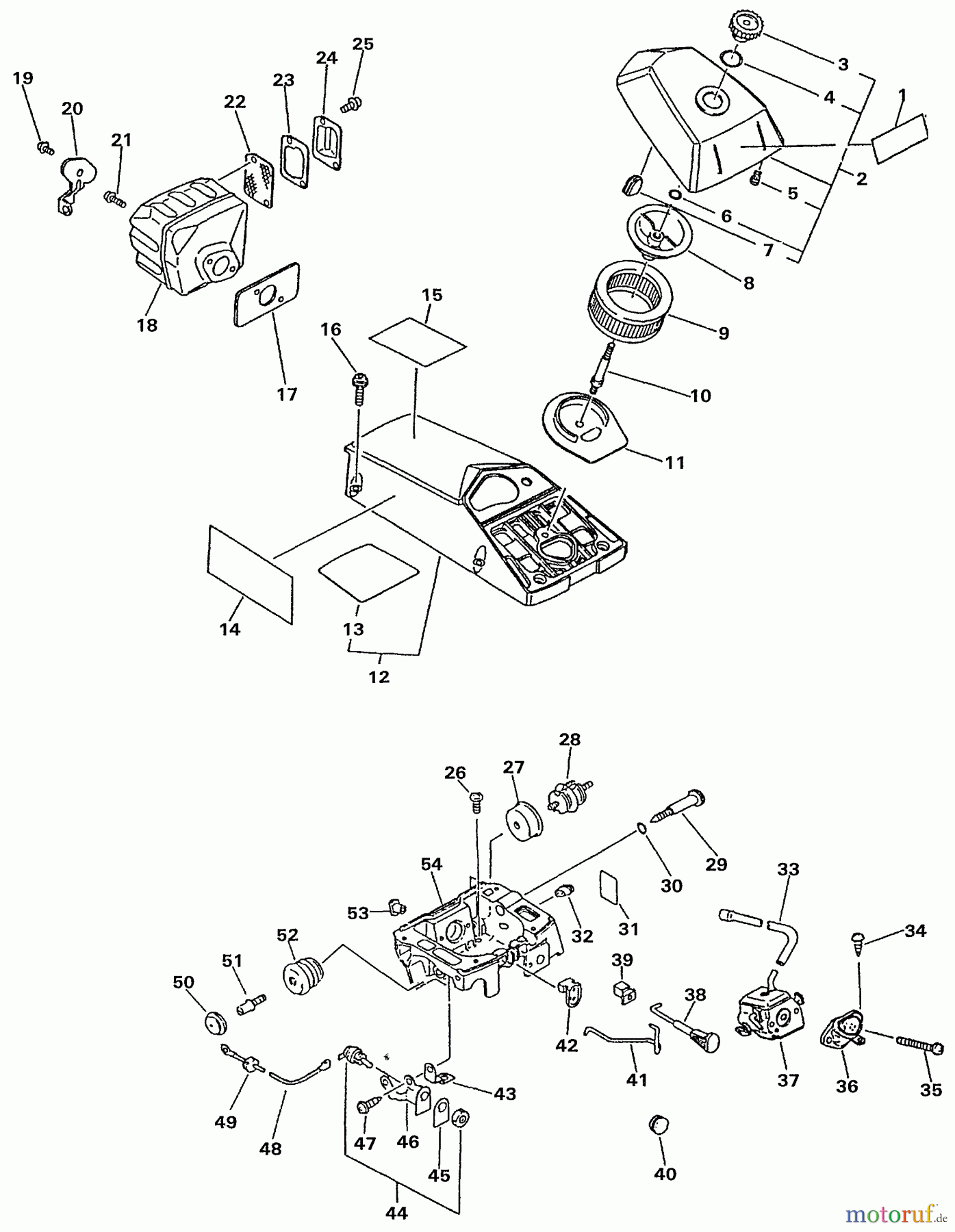 Echo Sägen, Kettensägen CS-5000 - Echo Chainsaw Intake, Exhaust, Air Cleaner