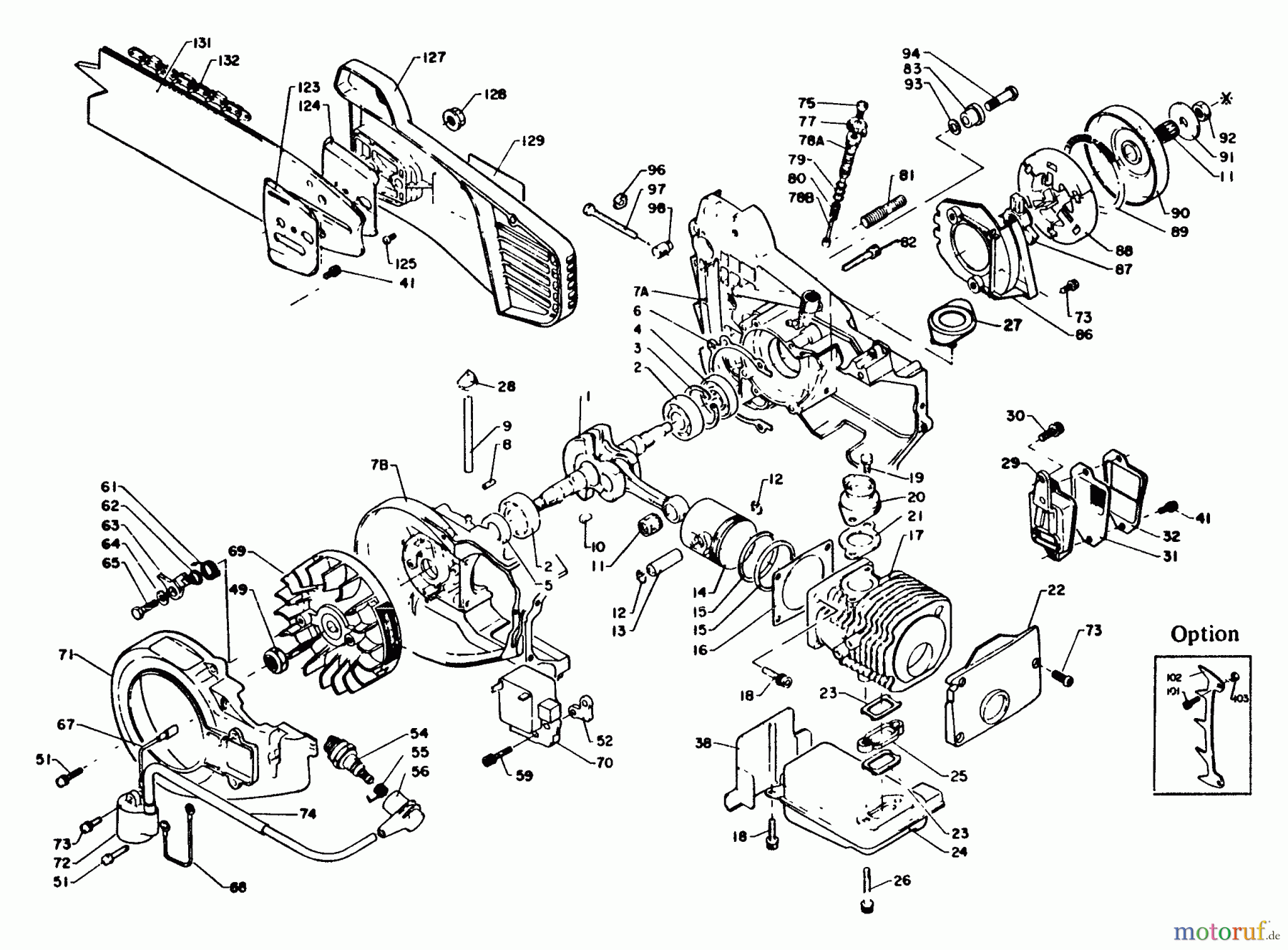 Echo Sägen, Kettensägen CS-500EVL - Echo Chainsaw Cutting Attachment, Clutch, Engine, Exhaust, Ignition, Intake, Oiler