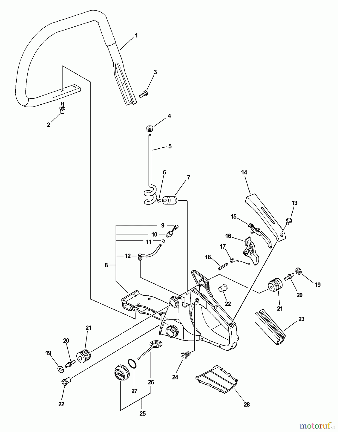 Echo Sägen, Kettensägen CS-510 - Echo Chainsaw, S/N: 04001001 - 04999999 Handles, Throttle Trigger