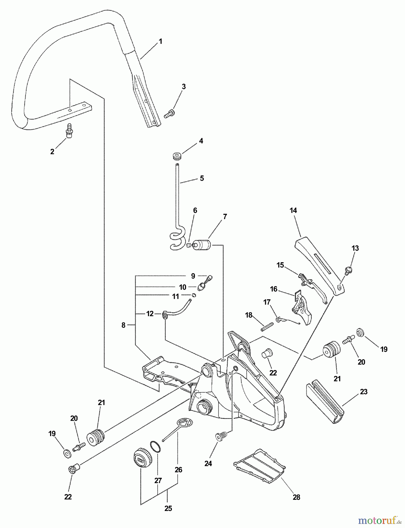 Echo Sägen, Kettensägen CS-520 - Echo Chainsaw, S/N: 07001001 - 07999999 Handles, Throttle Trigger