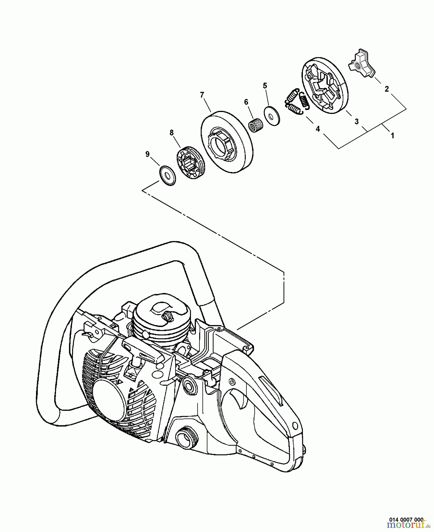 Echo Sägen, Kettensägen CS-530 - Echo Chainsaw, S/N: C02904001001 - C02904999999 Clutch