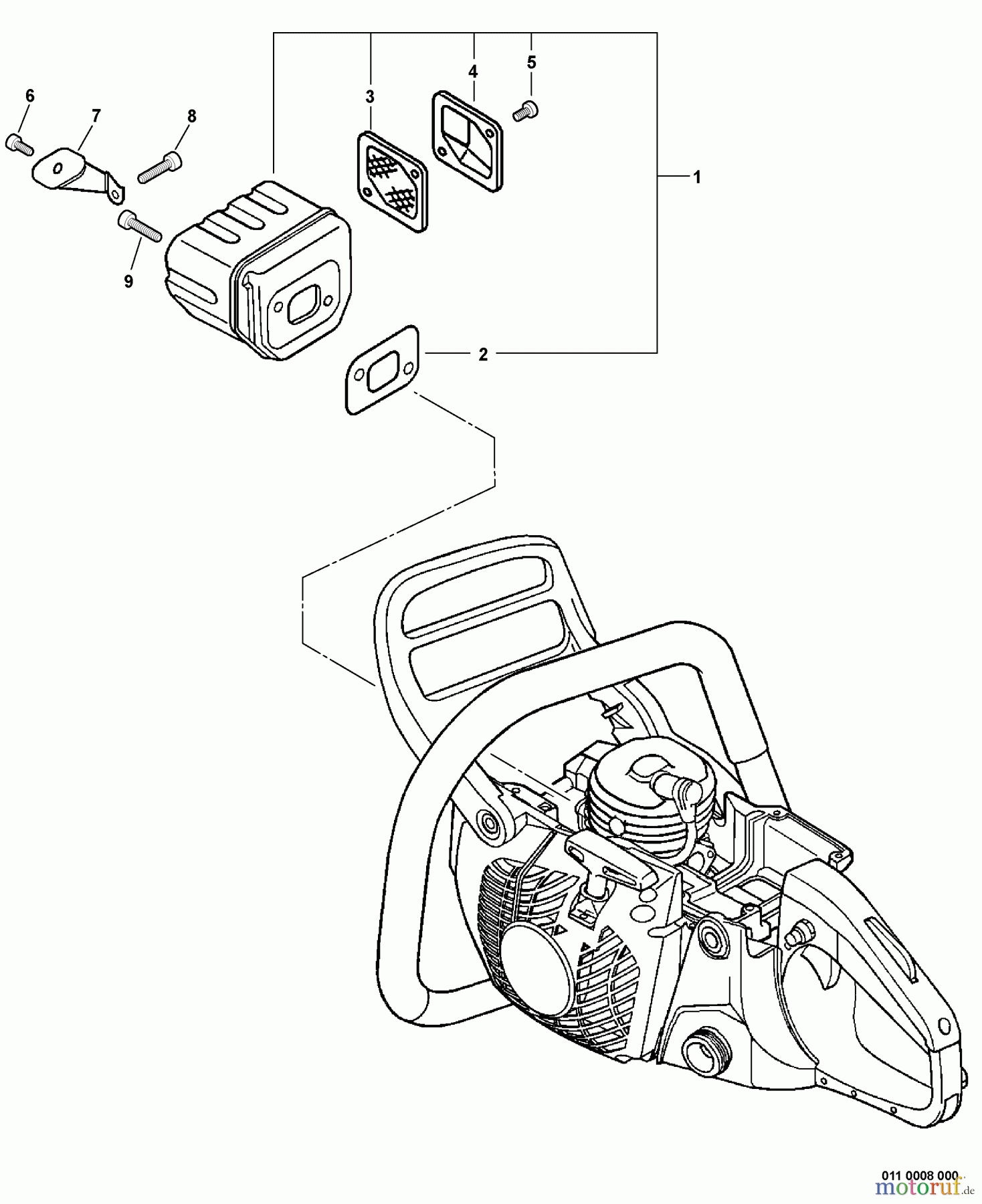 Echo Sägen, Kettensägen CS-530 - Echo Chainsaw, S/N: C02904001001 - C02904999999 Exhaust