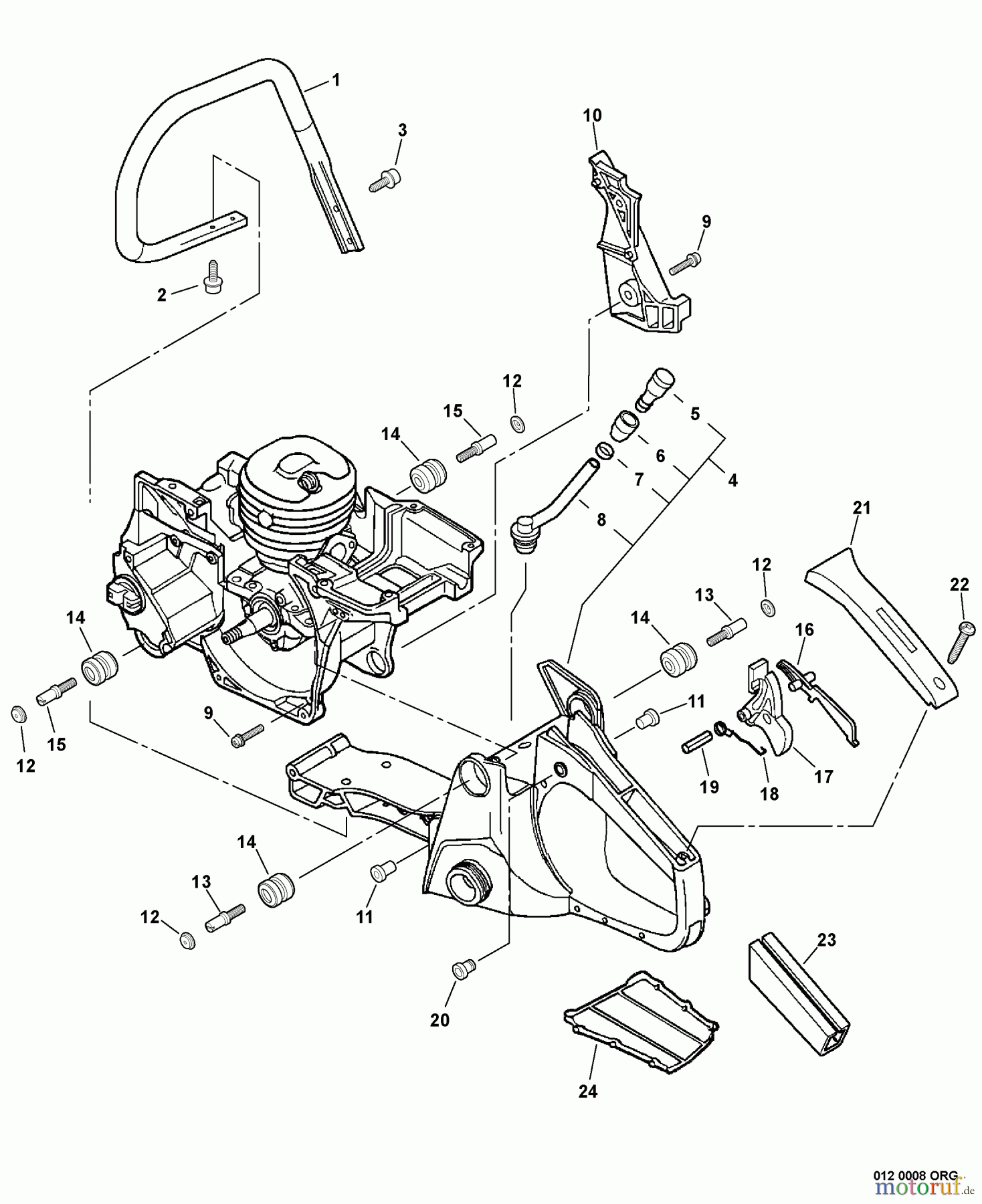 Echo Sägen, Kettensägen CS-530 - Echo Chainsaw, S/N: C02803001001 - C02803999999 Handles, Throttle Control