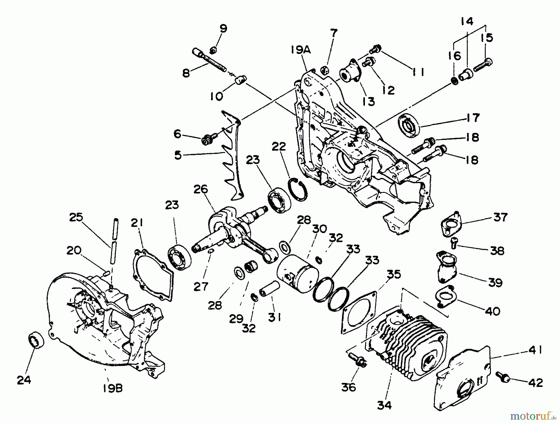 Echo Sägen, Kettensägen CS-550EVL - Echo Chainsaw Engine, Crankcase, Intake