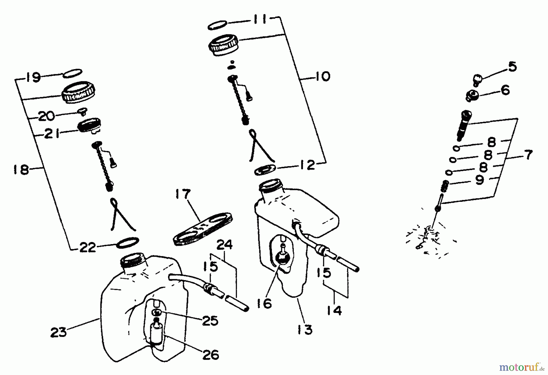 Echo Sägen, Kettensägen CS-550EVL - Echo Chainsaw Fuel System, Oil Tank, Oiler Automatic