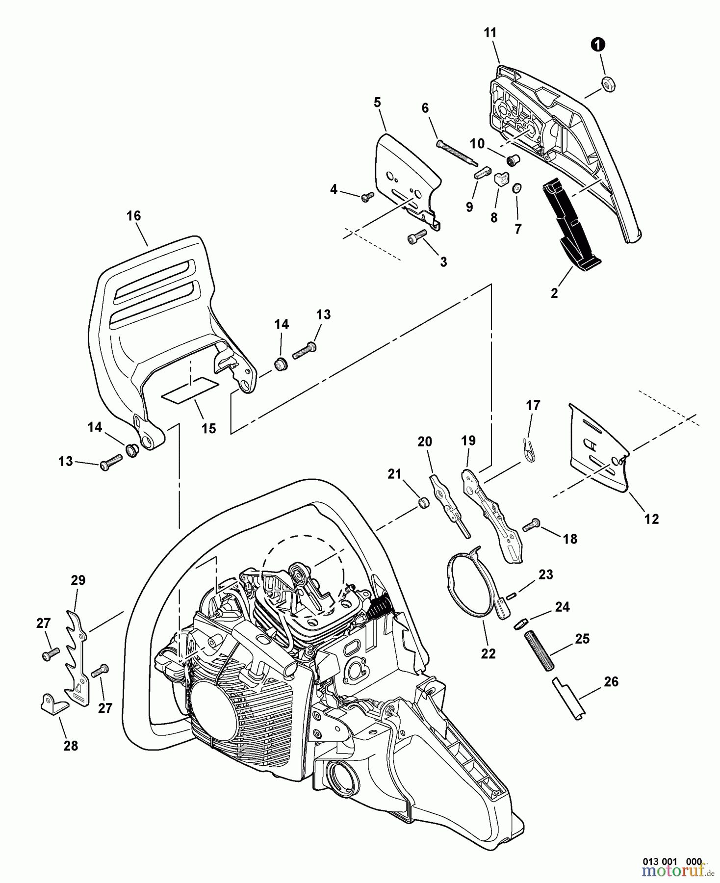 Echo Sägen, Kettensägen CS-550P - Echo Chainsaw, S/N: C14113001001 - C14113999999 Chain Brake
