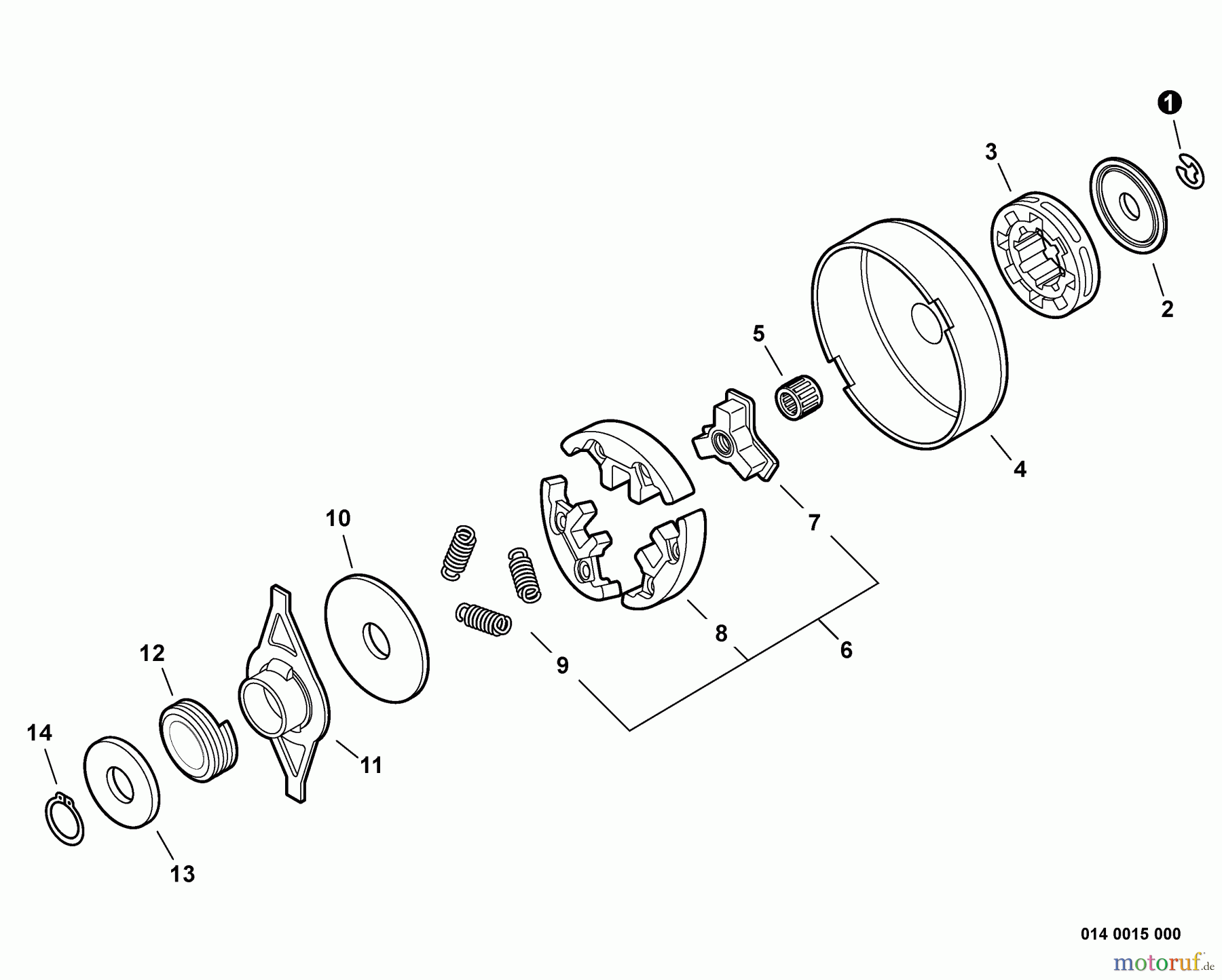 Echo Sägen, Kettensägen CS-550P - Echo Chainsaw, S/N: C14113001001 - C14113999999 Clutch