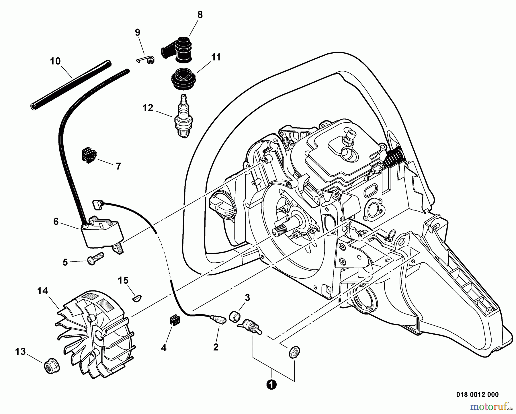 Echo Sägen, Kettensägen CS-550P - Echo Chainsaw, S/N: C14113001001 - C14113999999 Ignition