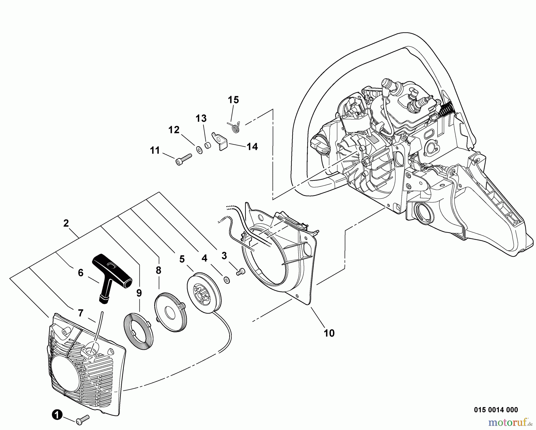 Echo Sägen, Kettensägen CS-550P - Echo Chainsaw, S/N: C14113001001 - C14113999999 Starter
