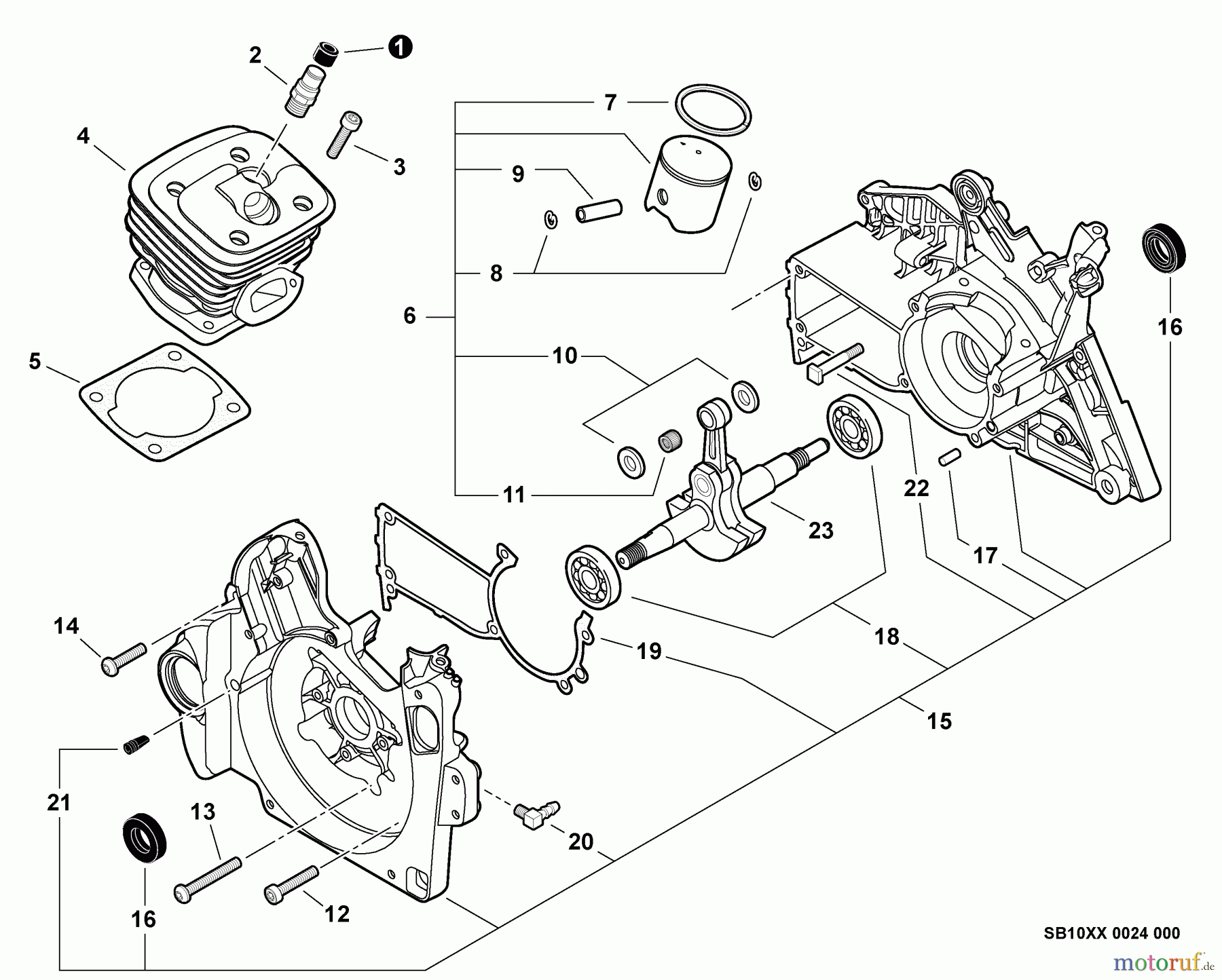 Echo Sägen, Kettensägen CS-590 - Echo Chainsaw, Engine, Crankcase