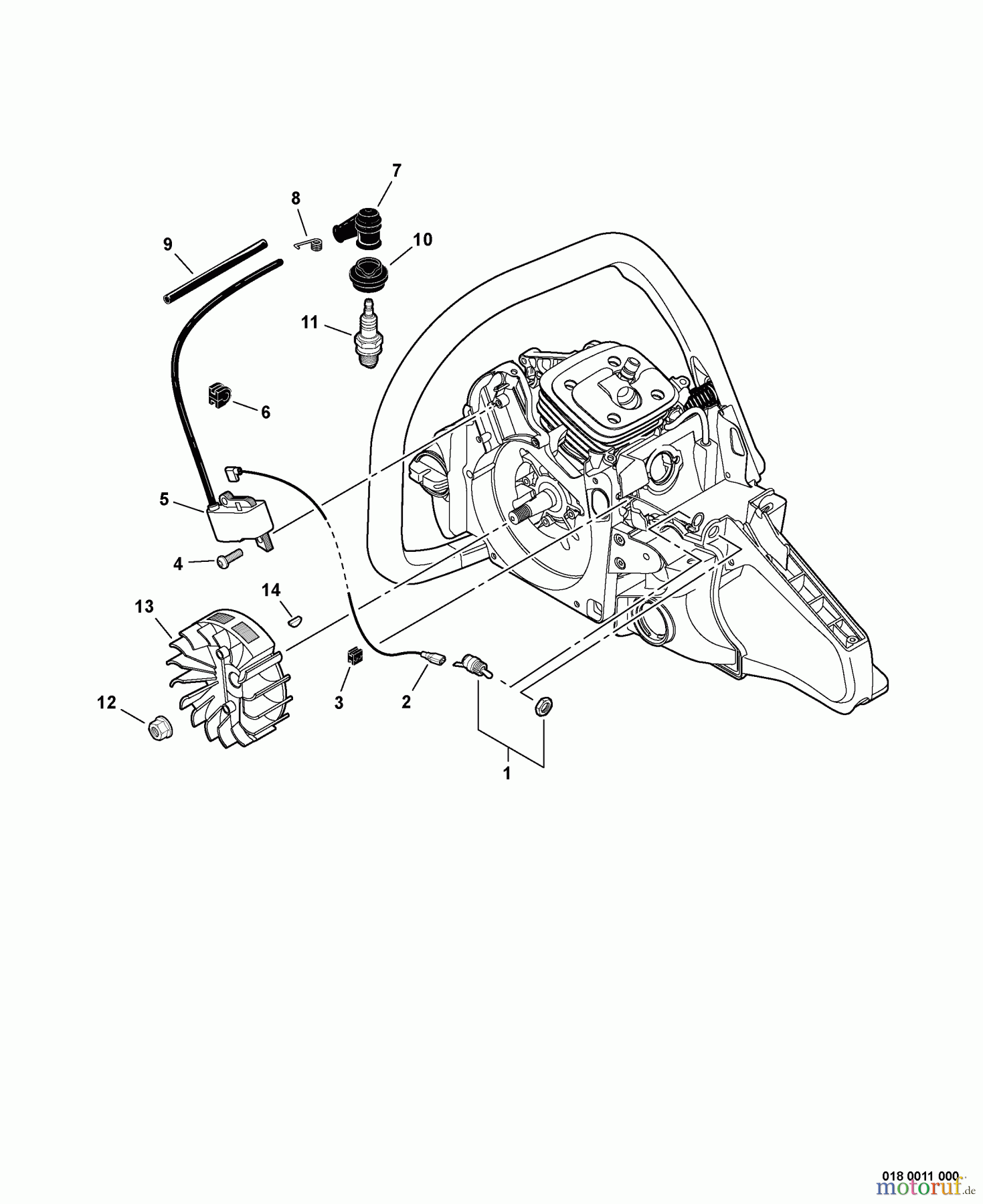  Echo Sägen, Kettensägen CS-600  S/N: C03920001001 - C03920999999 Ignition