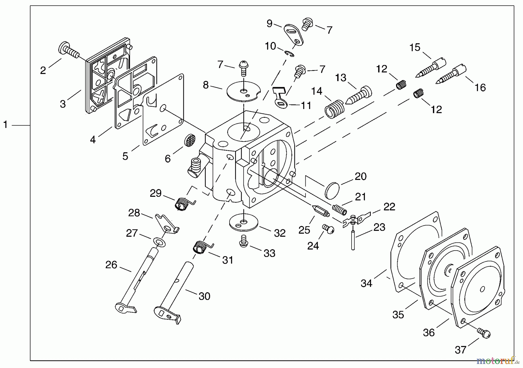 Echo Sägen, Kettensägen CS-600 - Echo Chainsaw, S/N: C24526001001 - C24526999999 Carburetor