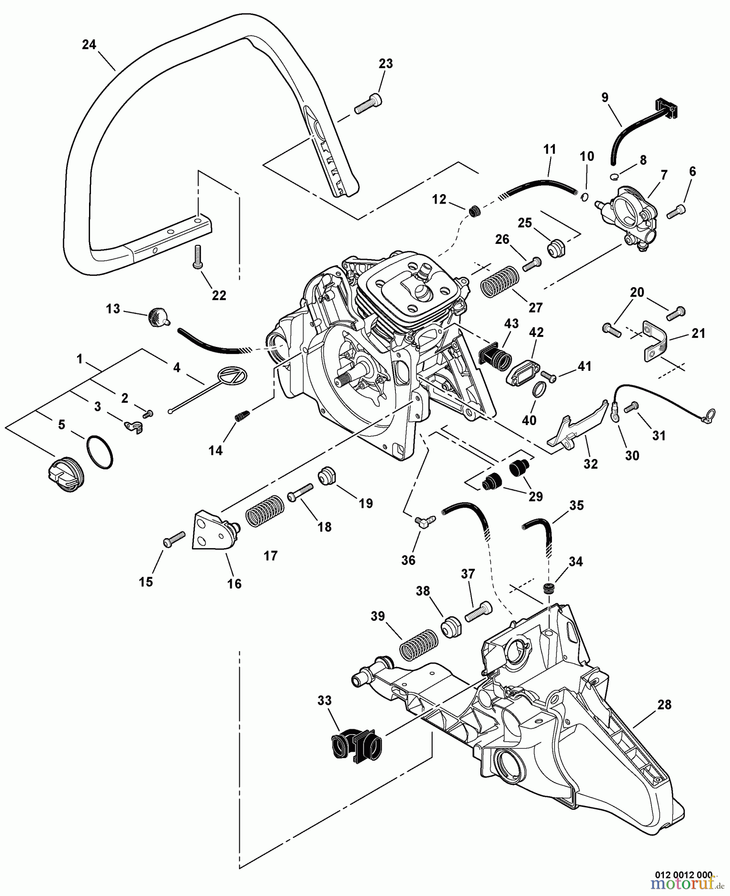  Echo Sägen, Kettensägen CS-600P - Echo Chainsaw, S/N: C03603001001 - C03603999999 Handles, Oil System
