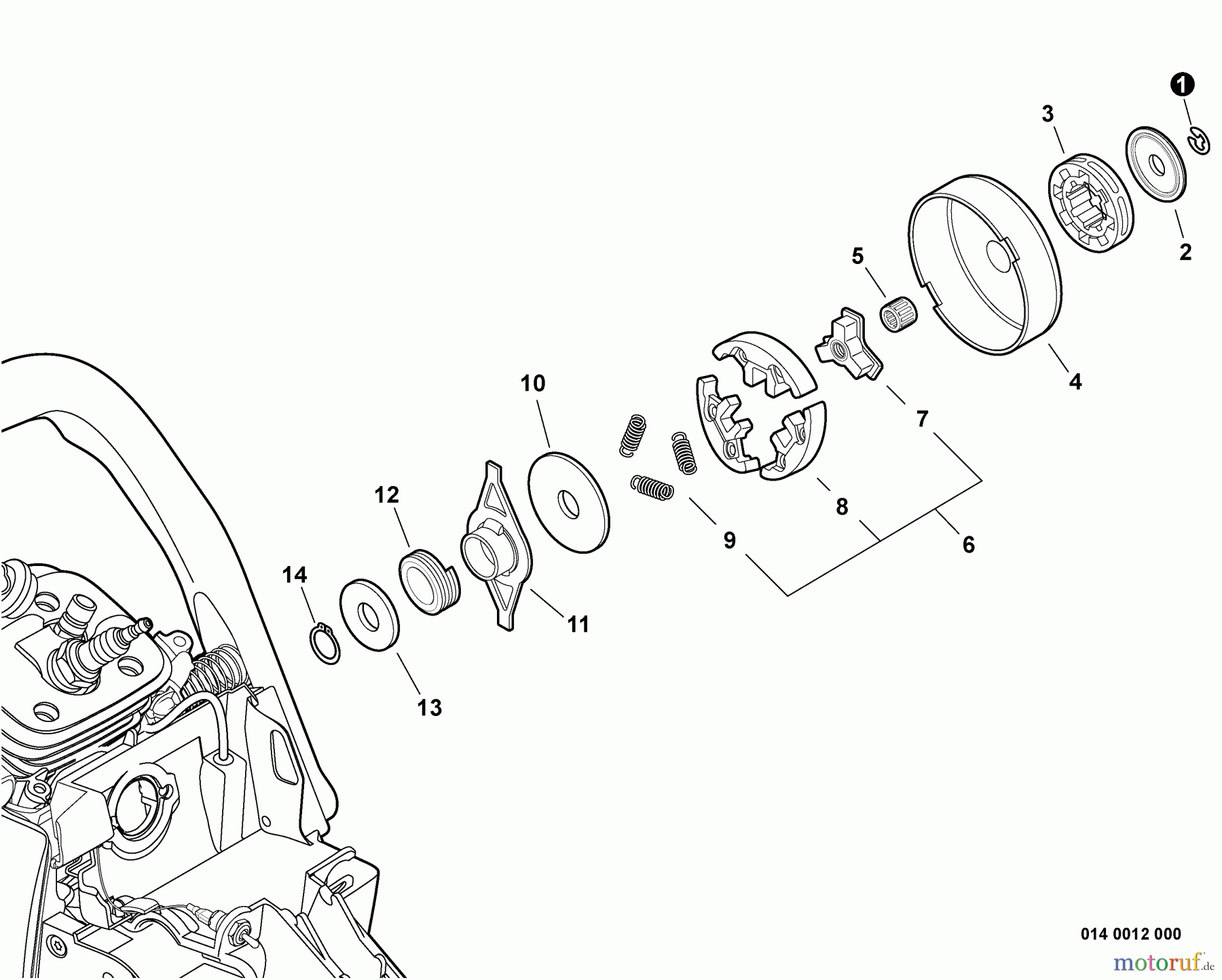 Echo Sägen, Kettensägen CS-600P - Echo Chainsaw, S/N: C22413001001 - C22413999999 Clutch