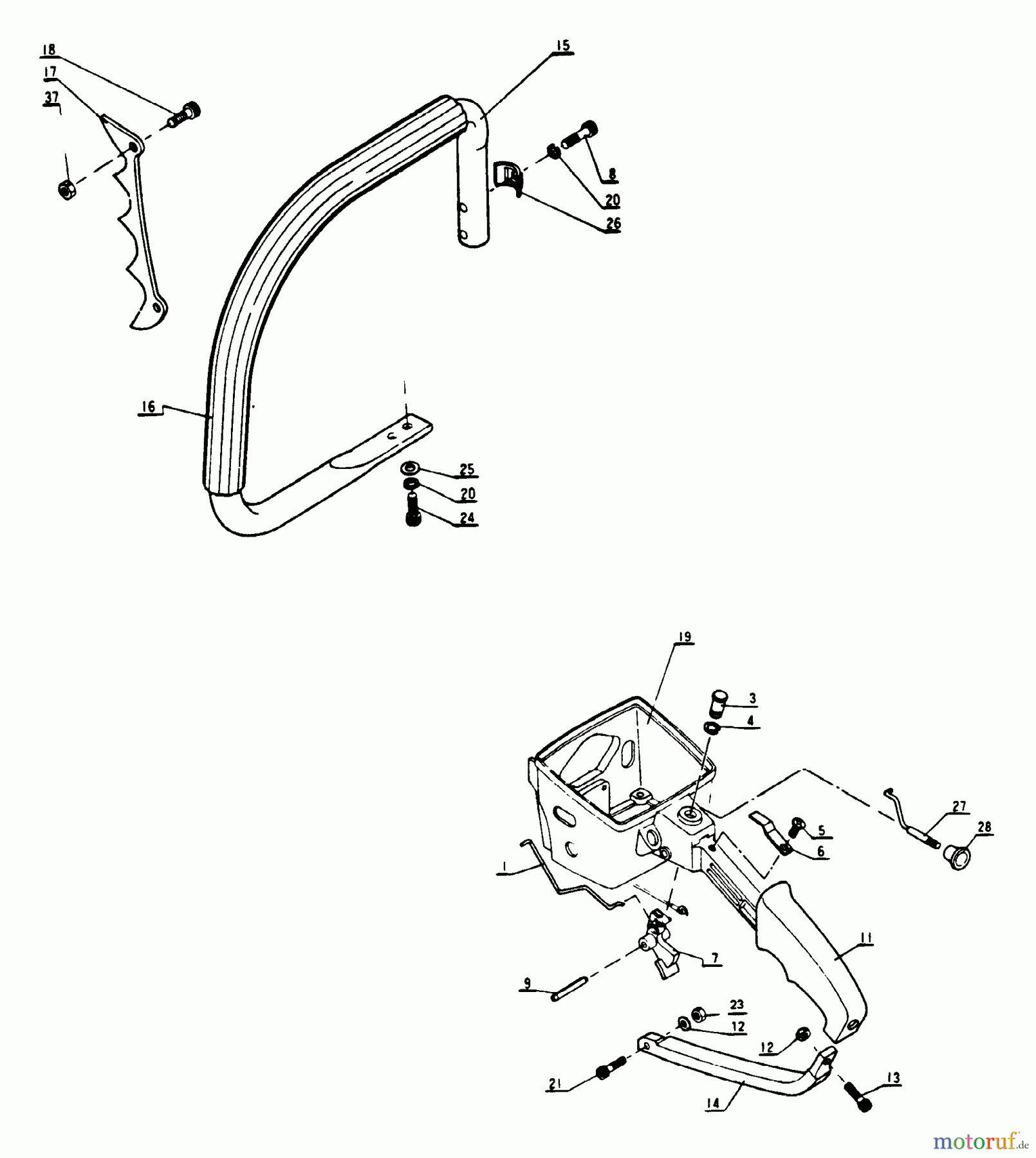 Echo Sägen, Kettensägen CS-60S - Echo Chainsaw, S/N: 001001 - 0059500 Handle
