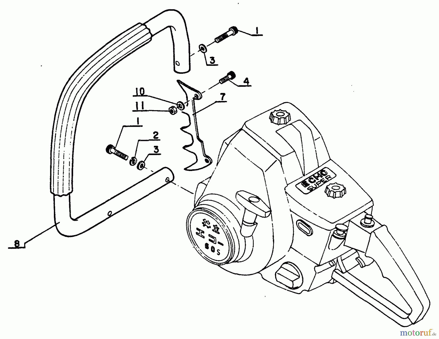 Echo Sägen, Kettensägen CS-60S - Echo Chainsaw, S/N: 0059501 - 999999 Left Handle