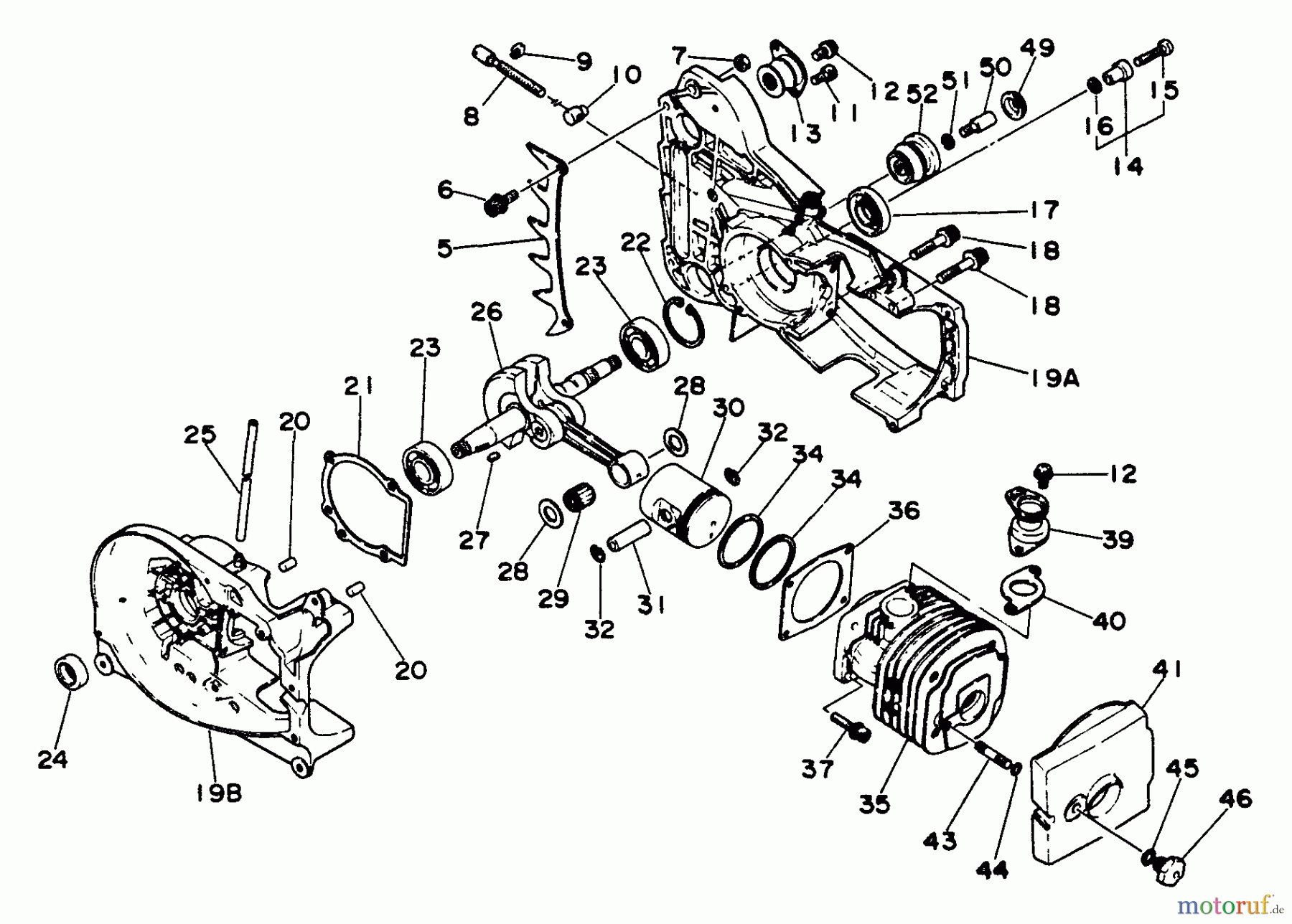 Echo Sägen, Kettensägen CS-660EVL - Echo Chainsaw Engine, Crankcase,Intake