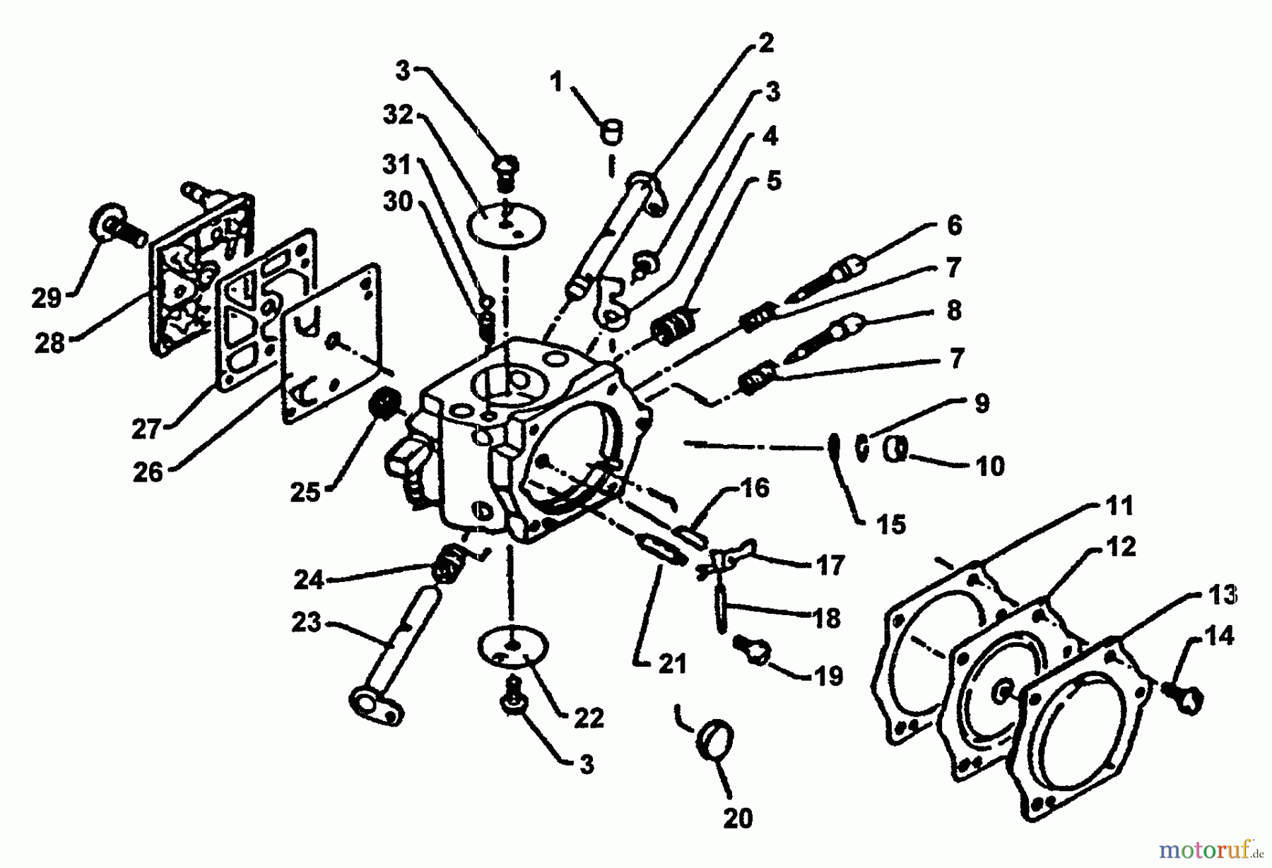 Echo Sägen, Kettensägen CS-6700 - Echo Chainsaw, S/N: 031241 - 999999 Carburetor