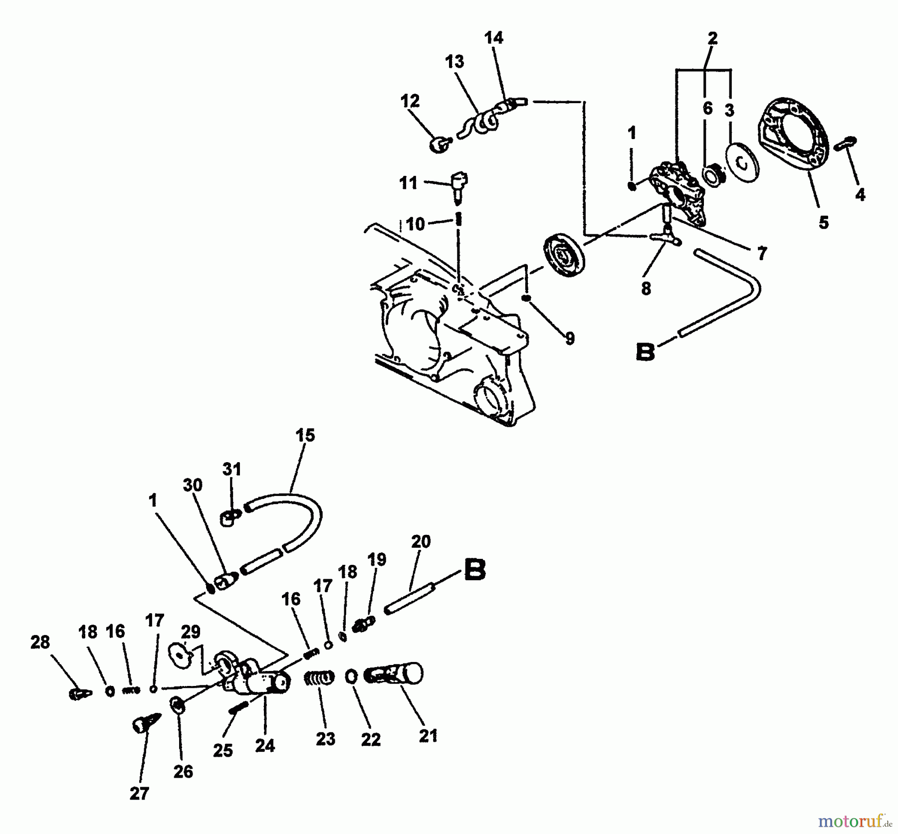 Echo Sägen, Kettensägen CS-6700 - Echo Chainsaw, S/N: 031241 - 999999 Oiler Sys