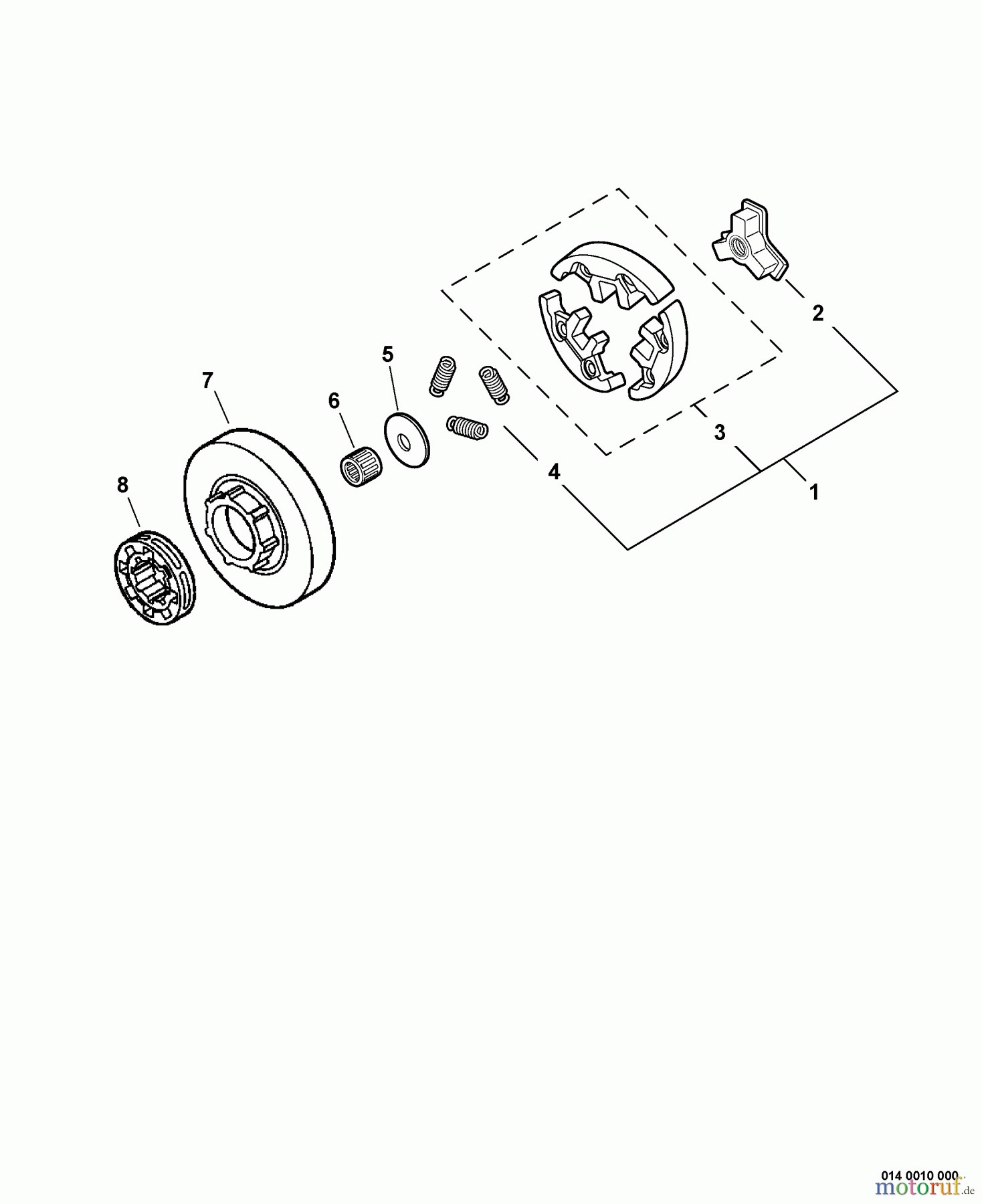 Echo Sägen, Kettensägen CS-680 - Echo Chainsaw, S/N: C03304001001 - C03304999999 Clutch