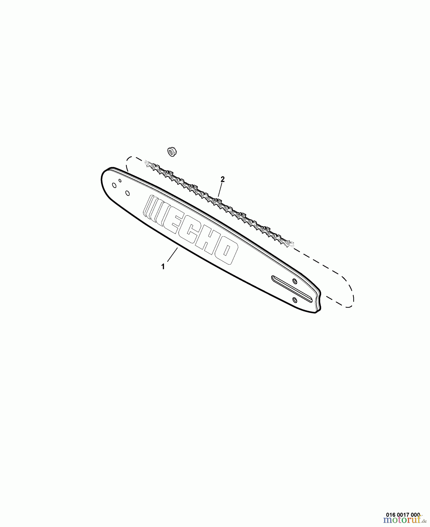 Echo Sägen, Kettensägen CS-680 - Echo Chainsaw, S/N: C03203001001 - C03203999999 Standard Guide Bar, Saw Chain, Kick Guard