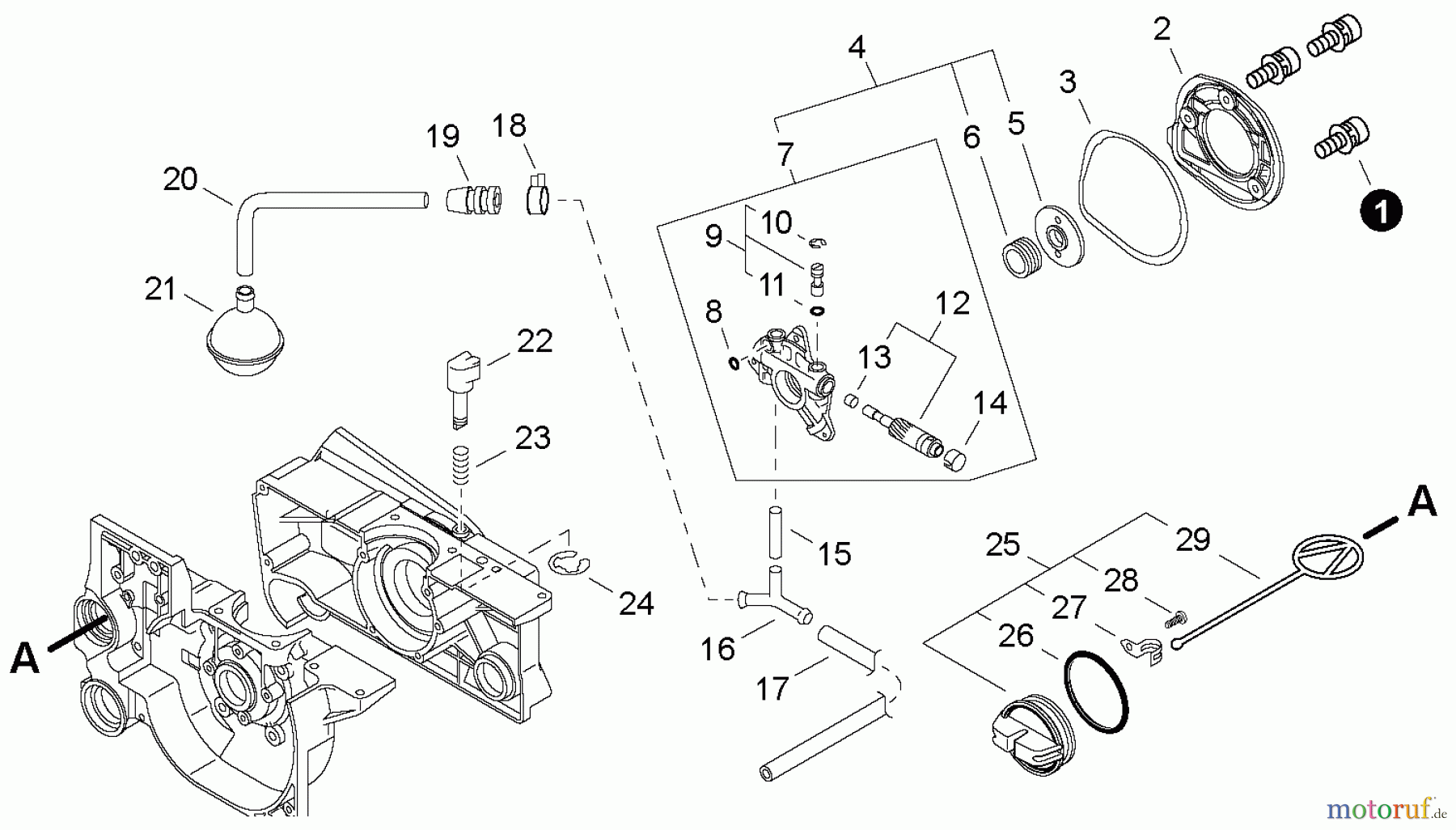  Echo Sägen, Kettensägen CS-680S - Echo Chainsaw, Auto-Oiler Assembly  S/N: 20003476 - 20999999