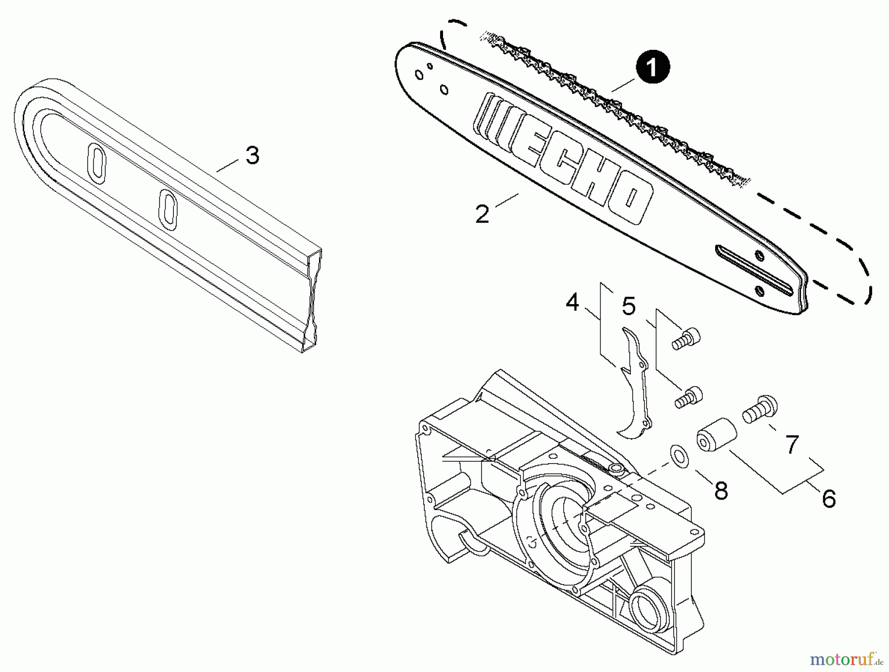Echo Sägen, Kettensägen CS-680S - Echo Chainsaw, Chain, Guide Bar, Spike, Chain Catcher